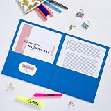 Avery® Two Pocket Folders, Holds up to 40 Sheets, Business Card Slot, 25 Light Blue Folders (47986) – view 3