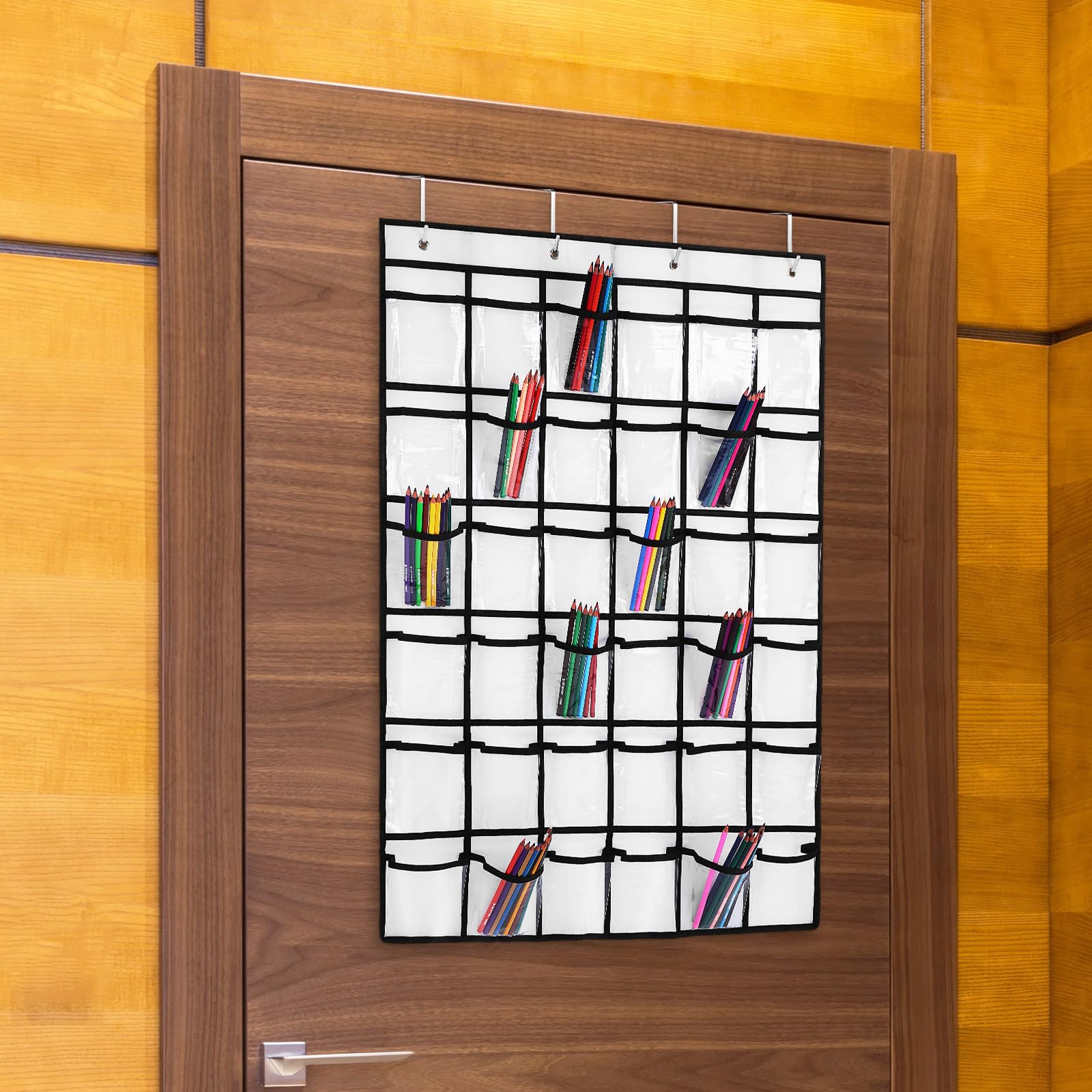 Portatutto da Appendere con Tasche Trasparenti e Etichette Scomparti per Accessori Cellulare e Oggetti Piccoli Organizer per Cucina Bagno e Ufficio