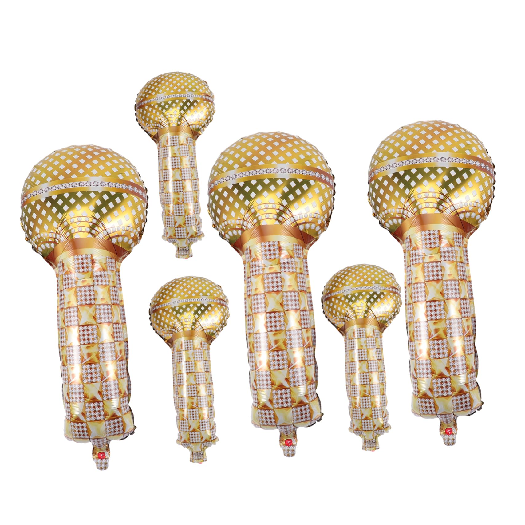 6Pcs Microphone Shape Aluminum Foil Balloons for Shower and Birthday Party Decorations Unique Vibrant Design for Photo Booths and Lasting Memories