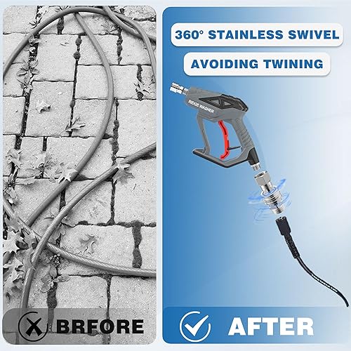 Miniatura 2 de RIDGE WASHER Adaptador giratorio para lavadora a presión, acero inoxidable M22 de 14 mm a 3/8" de conexión rápida, desconexión rápida de acero