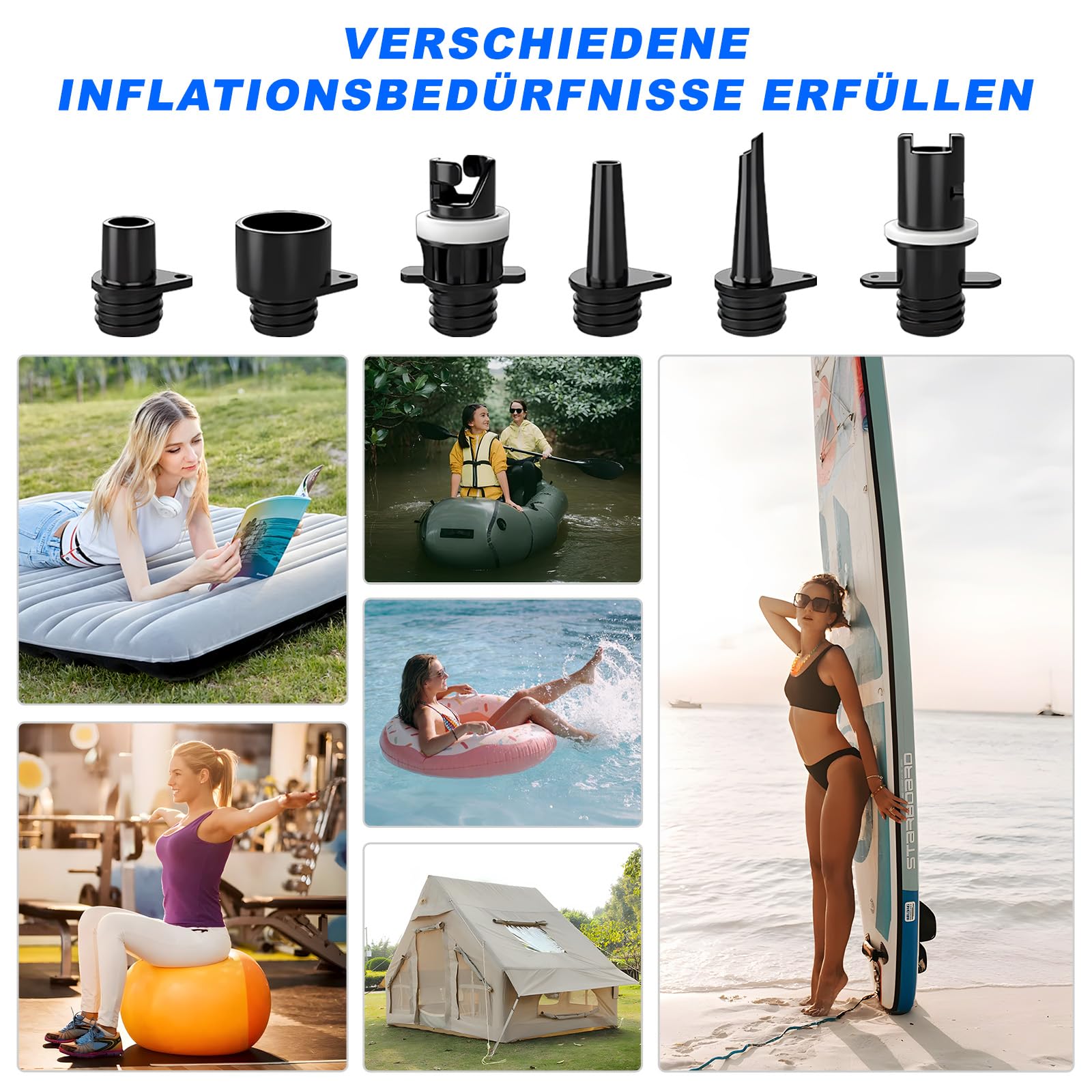 Sup Pumpe Elektrisch mit Akku - 20PSI Wiederaufladbar Hochdruck Luftpumpe,Intelligente Inflation/Deflation,Auto-Off für Aufblasbare Schlauchboot,Stand Up Paddle Boards,Boote,Kajak,Kitesurf