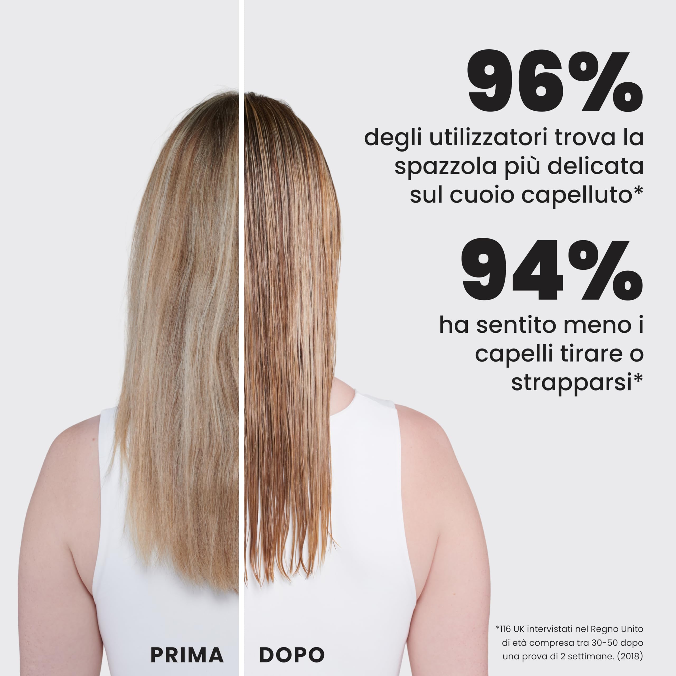 Tangle Teezer Fini e Fragili Ultimate Detangler per capelli colorati, fini e sottili - Spazzola Grande Doppie setole morbide riduce rottura e strappo - Ideale per capelli delicati - Blu spuma di mare