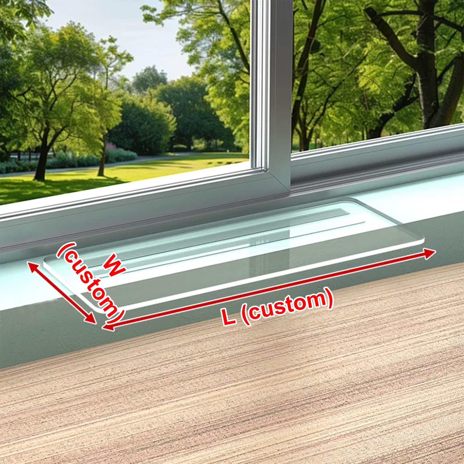Fensterbank-Erweiterung, Acryl-Kleber, Arbeitsplatz-Erweiterung, transparente Leistenverlängerung für Schreibtisch-Dekoration, 2 Stück