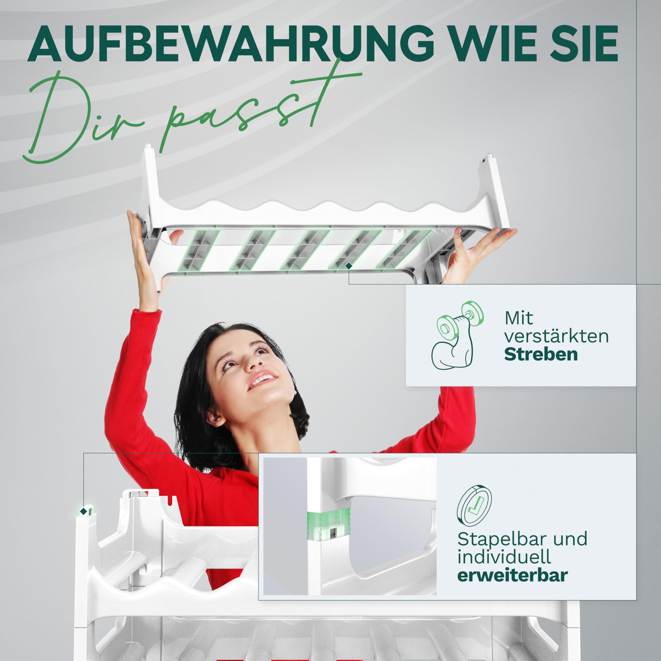Novaliv Weißes, Modulares Flaschenregal für 72 Weinflaschen - Stapelbar, Erweiterbar, Robust - Ideal für Weinlagerung in Keller, Gastronomie & Zuhause, Getränkeschrank, Weinregal stapelbar
