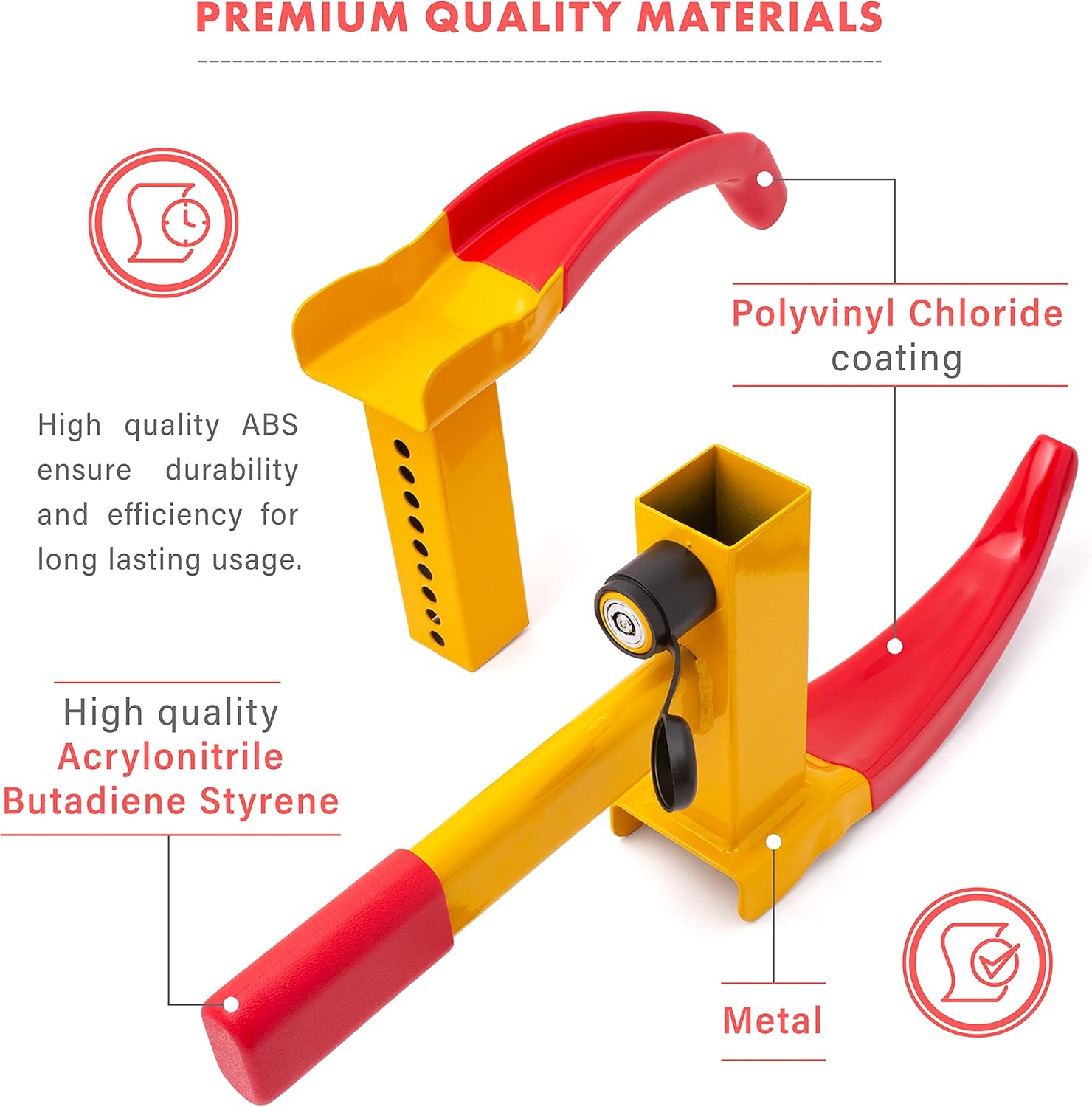 VaygWay Tire Clamp Universal Wheel Lock- Heavy Duty Security Metal Boot Stabilizer Anti Theft Wheel Chock Lock Car Trailer Wheel-Security Travel Locking Claw Auto- for Car Van