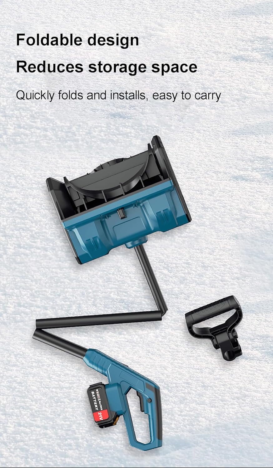 Cordless Snow Shovel, Battery Snow Blower with Directional Plate & Adjustable Front Handle, for Home Courtyard, City Road, School Playground