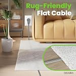 GEARit 360 Rotating Flat Plug Extension Cord with 3 Outlets (15ft, Gray) 16AWG/13A 3 Prong Wire, Outlet Saver for Home Office Dorm Room Essentials, ETL Certified