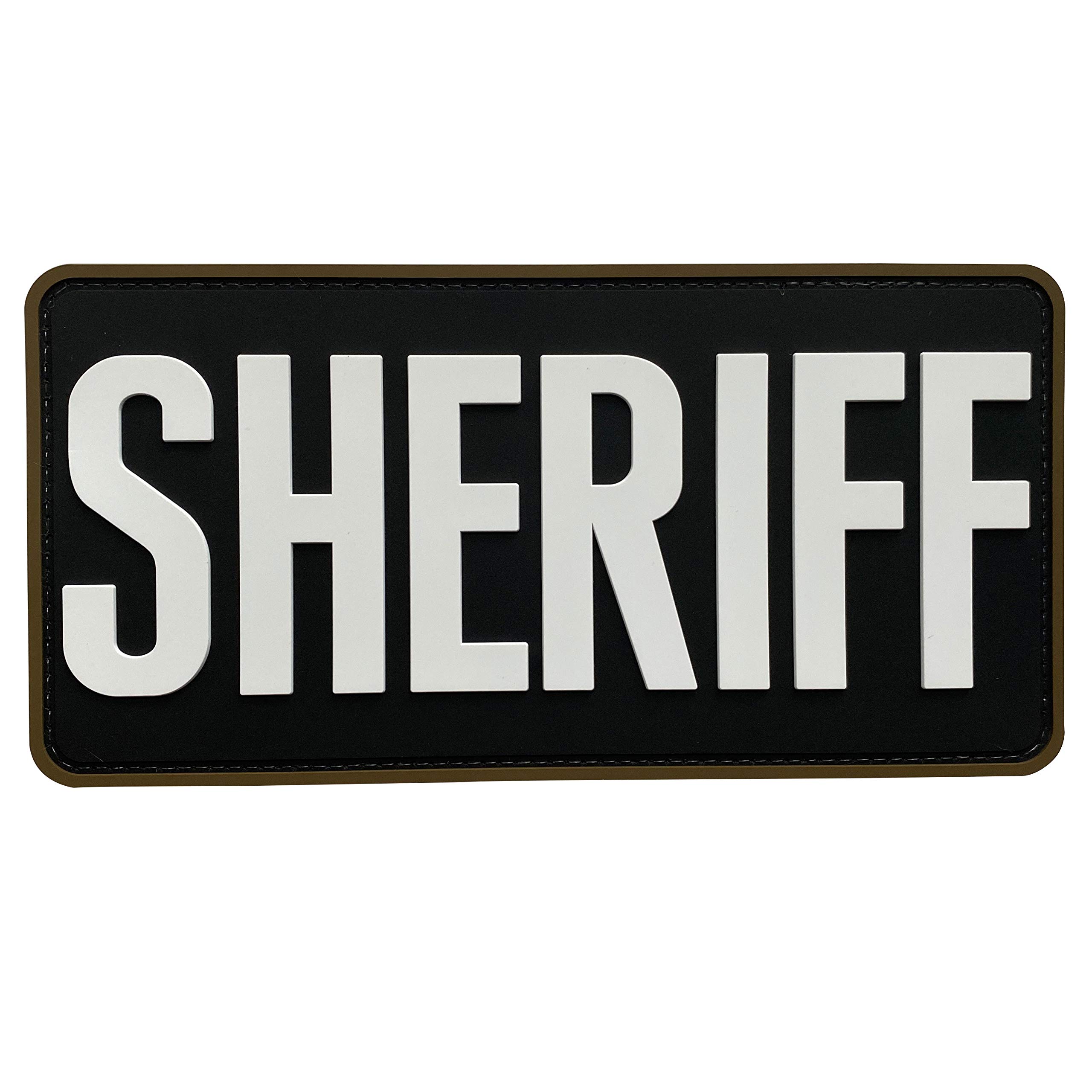 uuKen Sheriff Patch Large PVC Rubber Deputy County Law Enforcement Office Molle Tactical Vest Shoulder Plate Carrier