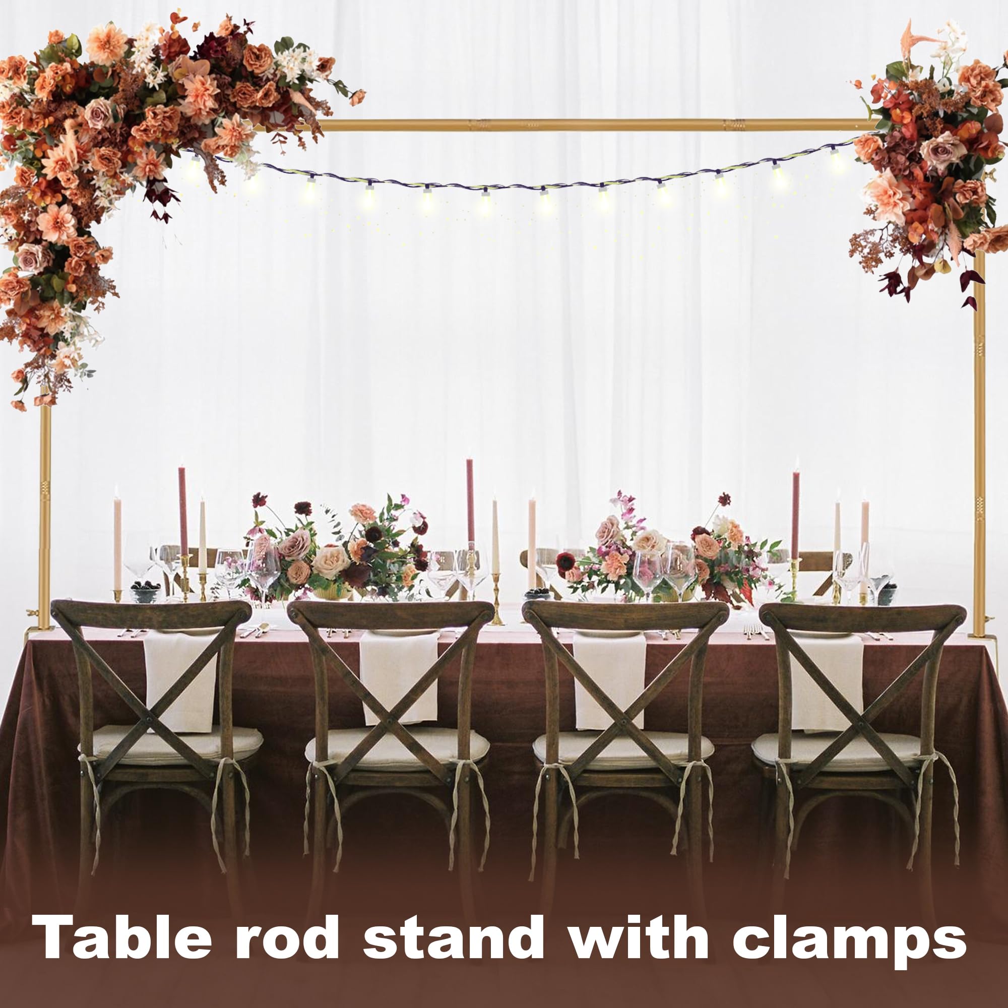 Soporte para barra de mesa, soporte de arco de globos, soporte de fondo de mesa de arco de Navidad para decoración de mesa de boda, festivales, fiesta de cumpleaños, manualidades, cabinas