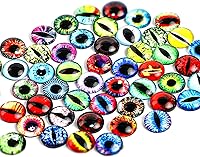 Vista 7 de 100 ojos de cabujón de cristal para hacer muñecas de arcilla, manualidades, manualidades, joyería, ojos de cristal (0.394 pulgadas)