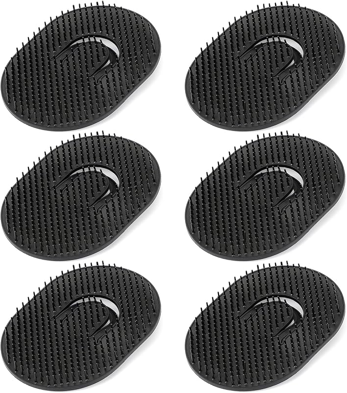 Segbeauty Cepillo de Masaje del Cuero Cabelludo, 6 Piezas Cepillo de Champú Peine de Ducha Floral, Peine de Peluquería Clásico, Juego de Cepillos de Bolsillo, Cepillo de Masaje de Cabeza para Crecimiento del Cabello Cepillo de Barba Cepillos de Aseo de Mascotas Negro
