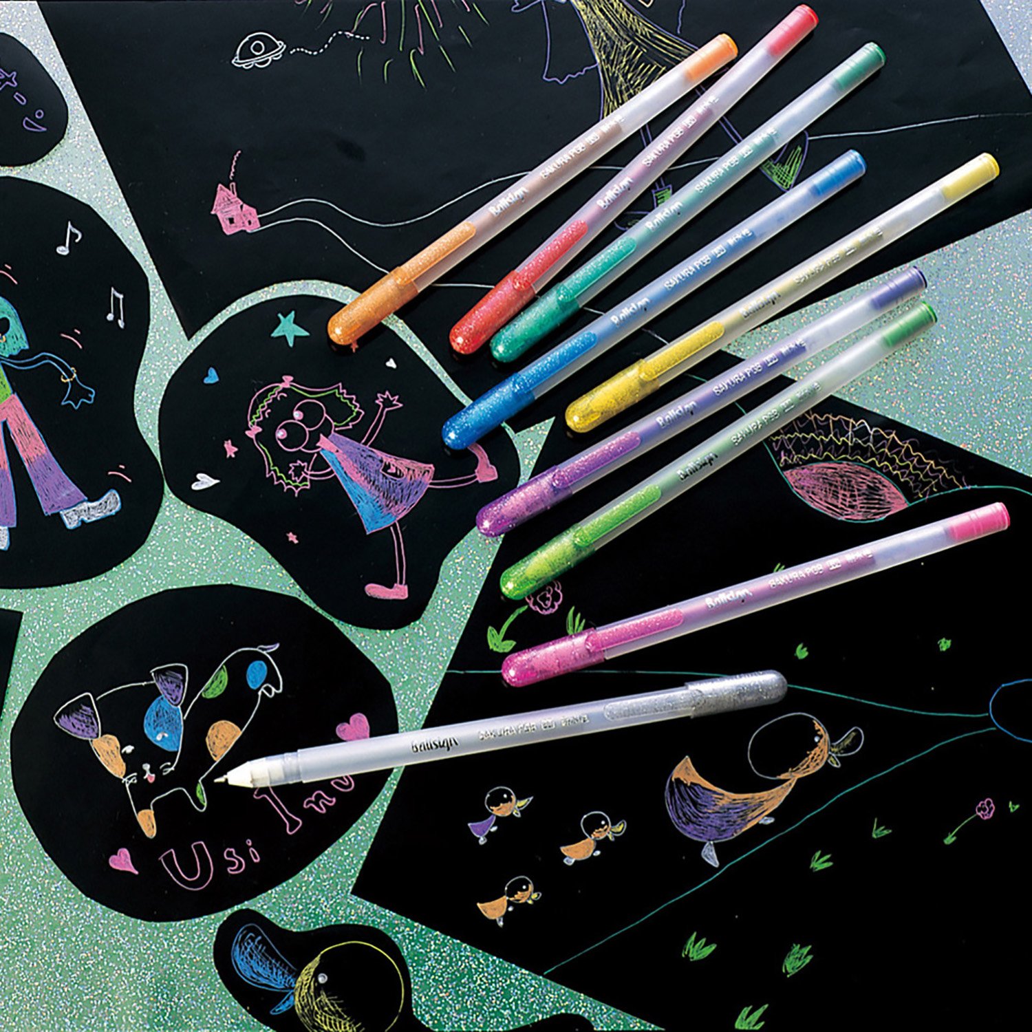 Amazon | サクラクレパス 水性ボールペン ボールサイン キララ 5色