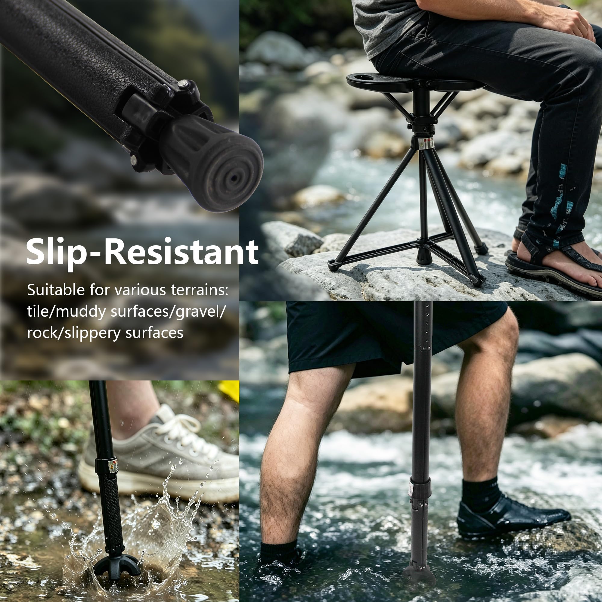 ALEVMOOM Baston Silla Plegable Mejorados (Carga 250 kg), Ajustable Bastones para Mayores y Adultos, Bastón Retráctil con Asiento de Transporte para Senderismo y Viajes