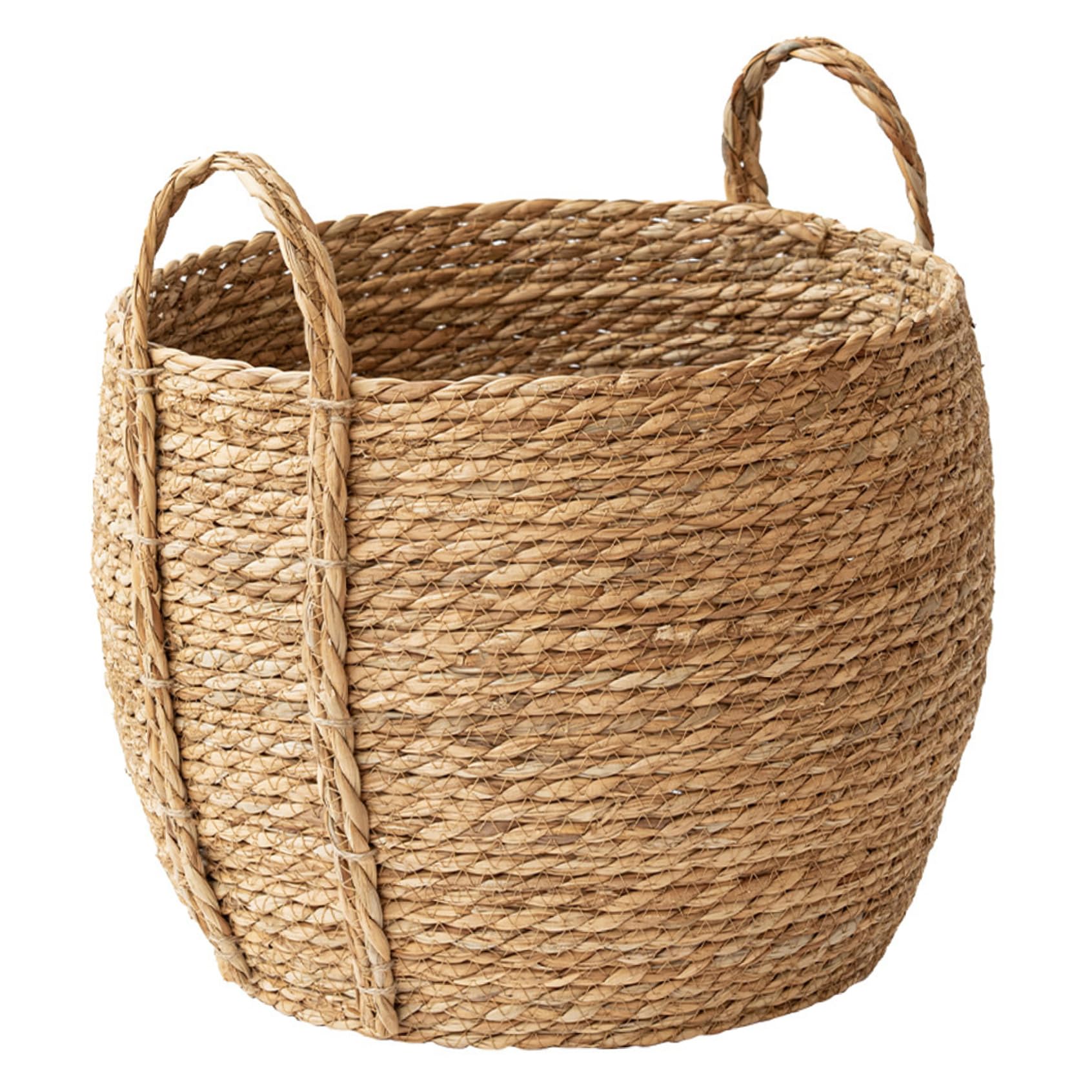 Grtheenumb L Woven Plant Basket|Plant Basket Seagrass Pot Rustic Woven Planter With Sturdy Handle Natura Decorative Storage For Hote Coffee Store Home Decor