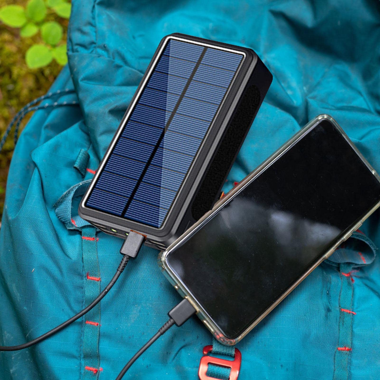 Chargeur Solaire Portable - Batterie Haute capacité 30 000 mAh | Source d'alimentation LED pour le chargement en extérieur avec ports USB, appareil étanche pour , randonnée et pique-ni