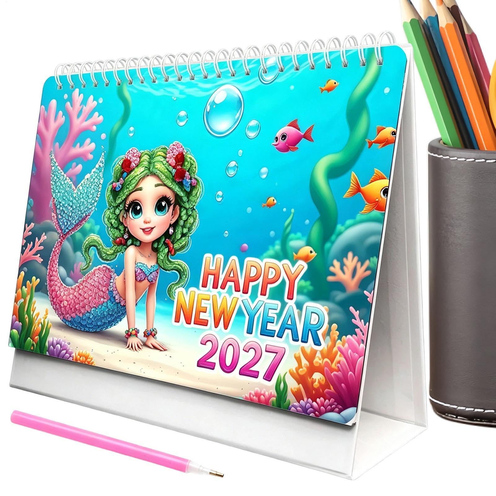 Calendario de arte de gemas para DIY 2027 con soporte de escritorio estable 8