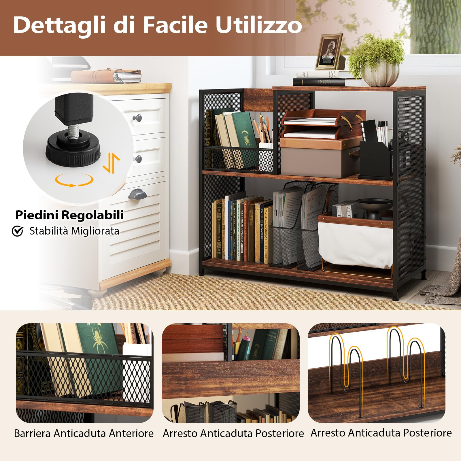 RELAX4LIFE Supporto per Giradischi, Porta Giradischi Vinili a 3 Ripiani, Mobiletto Multiuso Espositore per Ufficio, Soggiorno, 83 x 36 x 76,5 cm