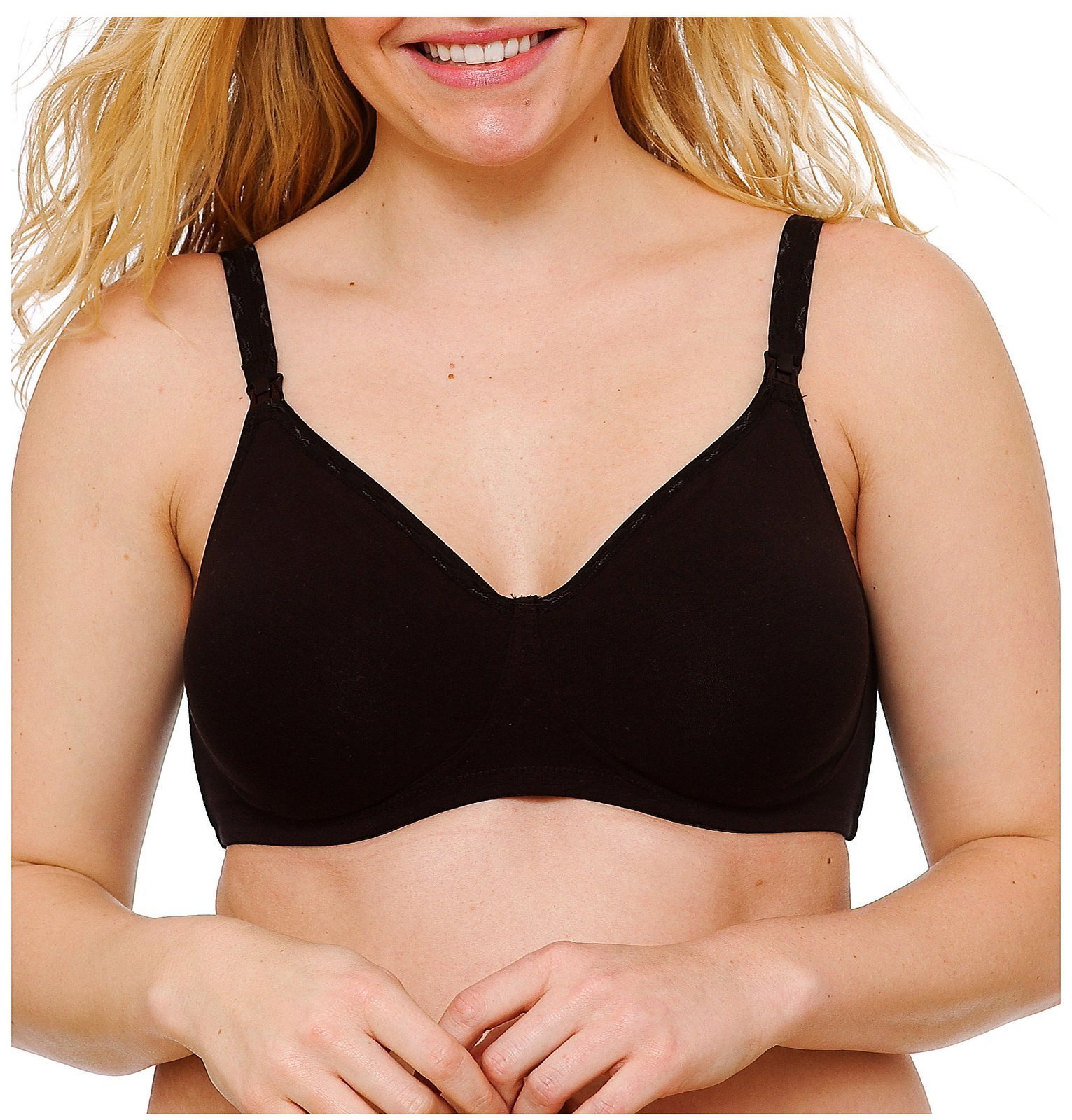 QT IntimatesWomen's Molded Cotton Nursing Bra - Black - 40DD