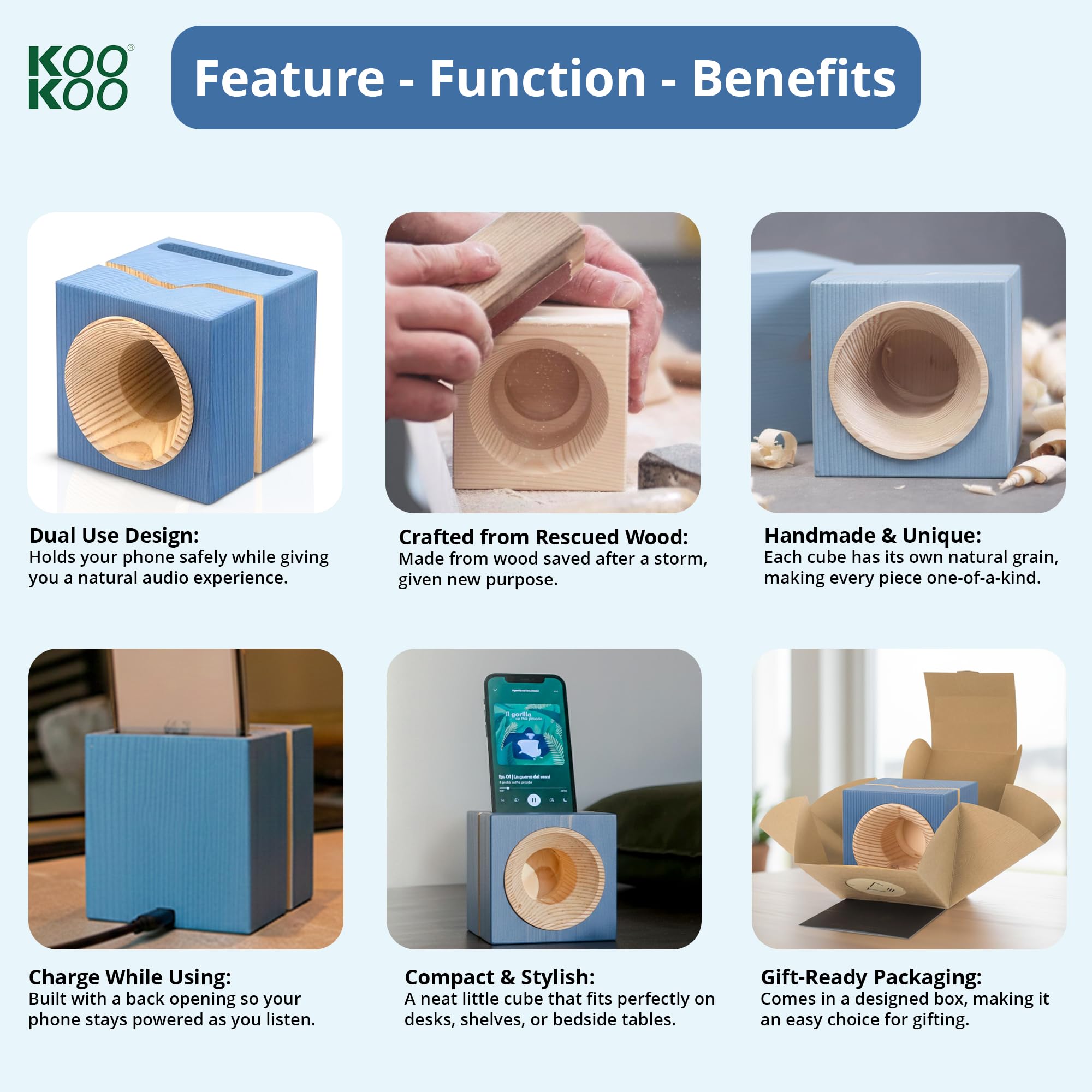 KOOKOO Sound Cube Joy Indigo-blau