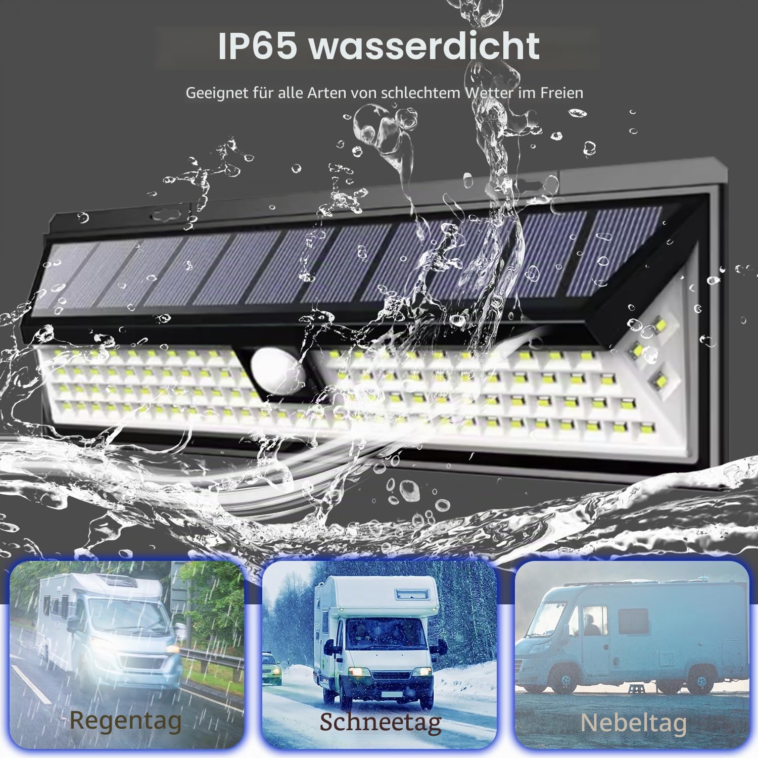CCBASEBALL Solar-Wohnmobil-Veranda-Licht, 118 LEDs, Bewegungsmelder, Außenleuchten mit Fernbedienung, wasserdicht für Wohnmobil, Reisen, Anhänger, Camper