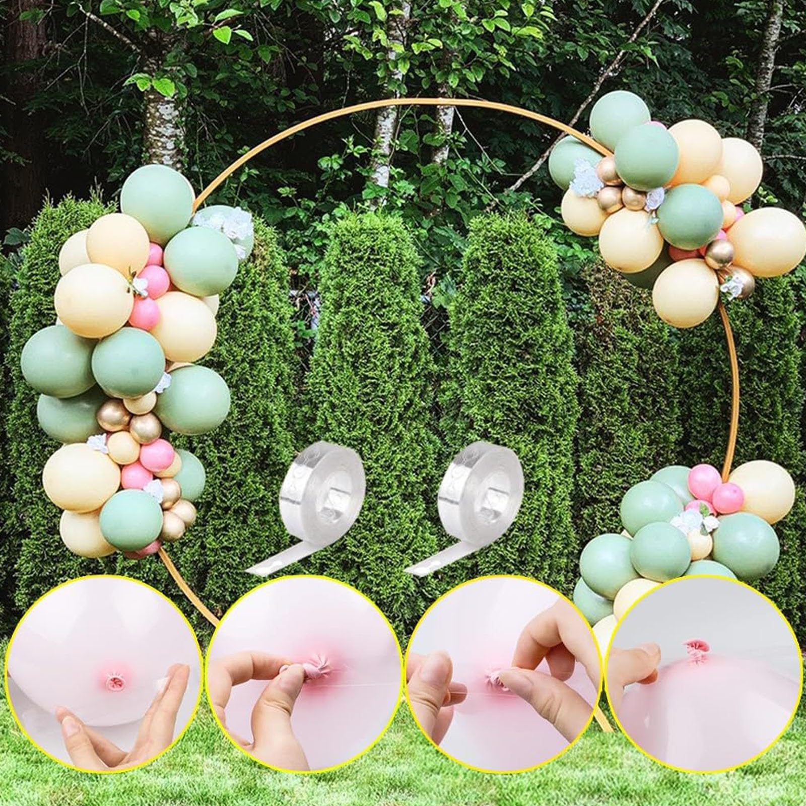HJXGQJM Stojak na łuk ślubny, stojak na łuk balonowy, metalowy łuk ślubny na ceremonię, stojak na obręcz balonową, girlanda, dekoracje na imprezy, urodziny, baby shower, biały, 240 cm