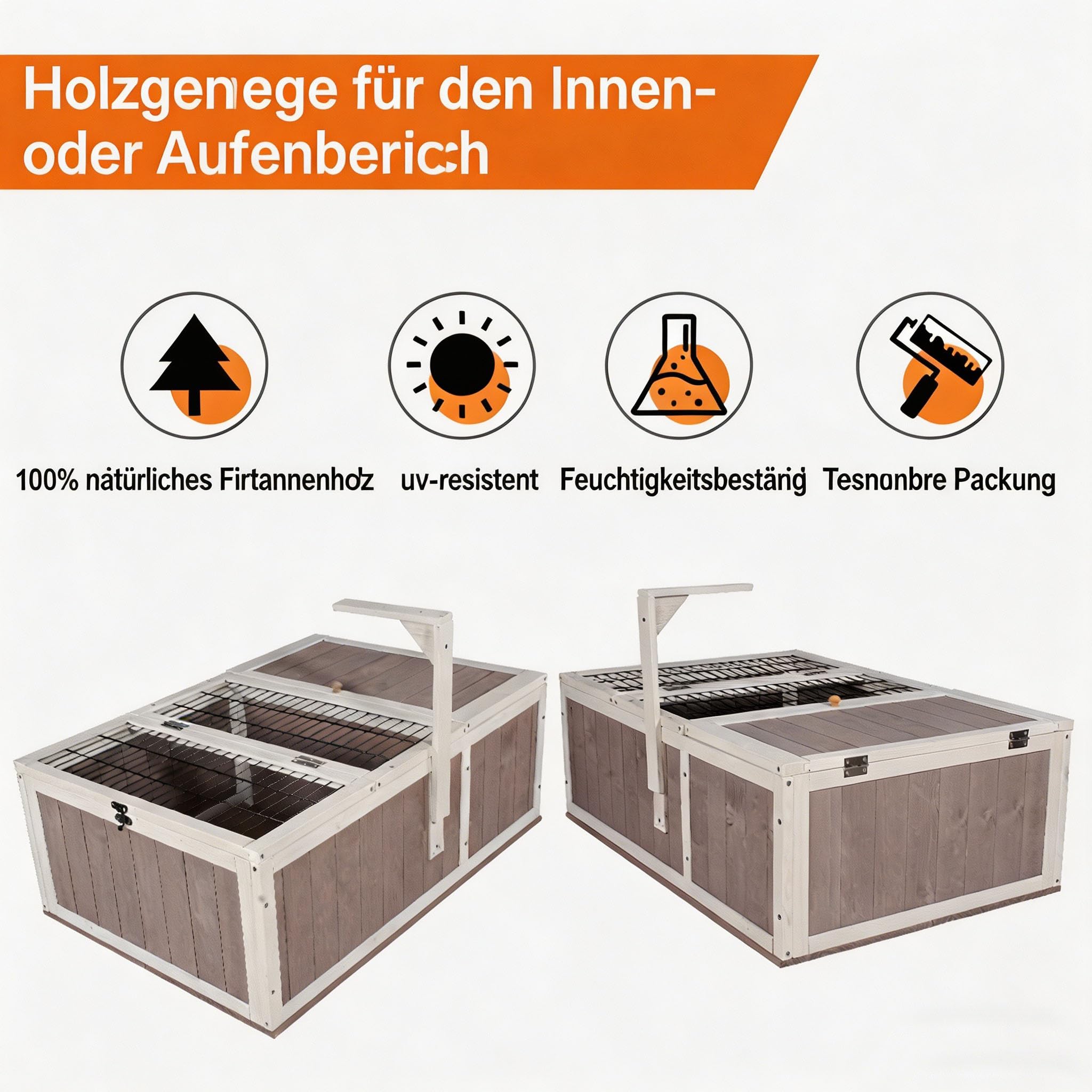 Schildkrötenhaus aus Holz, Schildkrötengehege mit Haupthäusern, aufklappbare Oberseite, Outdoor-Reptilienkäfig, Terrarium für Schildkröten, Reptilien, Eidechsen, Schlangen, 91.5 x 61 x 33 cm