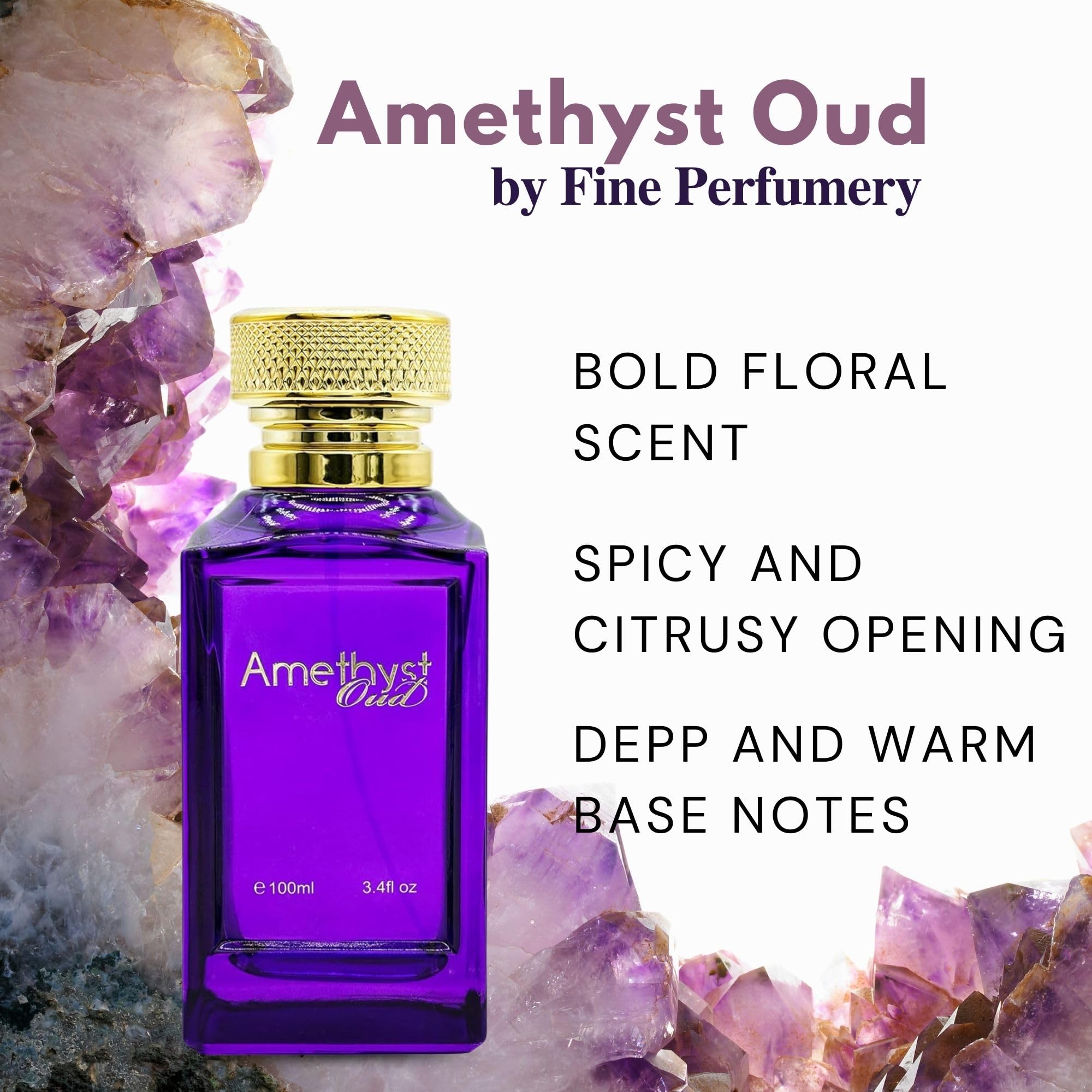 Amazon.com : Fine Perfumery Amethyst Oud - Long Lasting Perfume