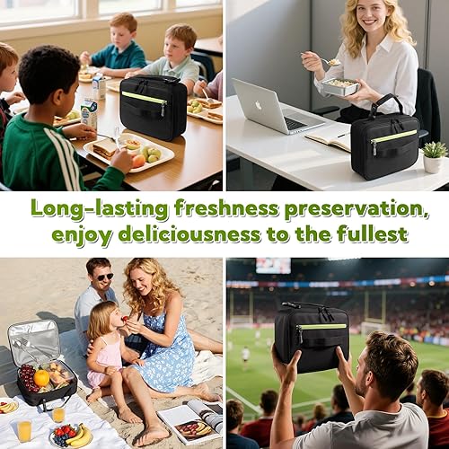 Miniatura 7 de Paquete de 12 loncheras aisladas para niños, niñas, hombres y mujeres, tela Oxford 900D, lonchera suave para hombres, lonchera reutilizable para