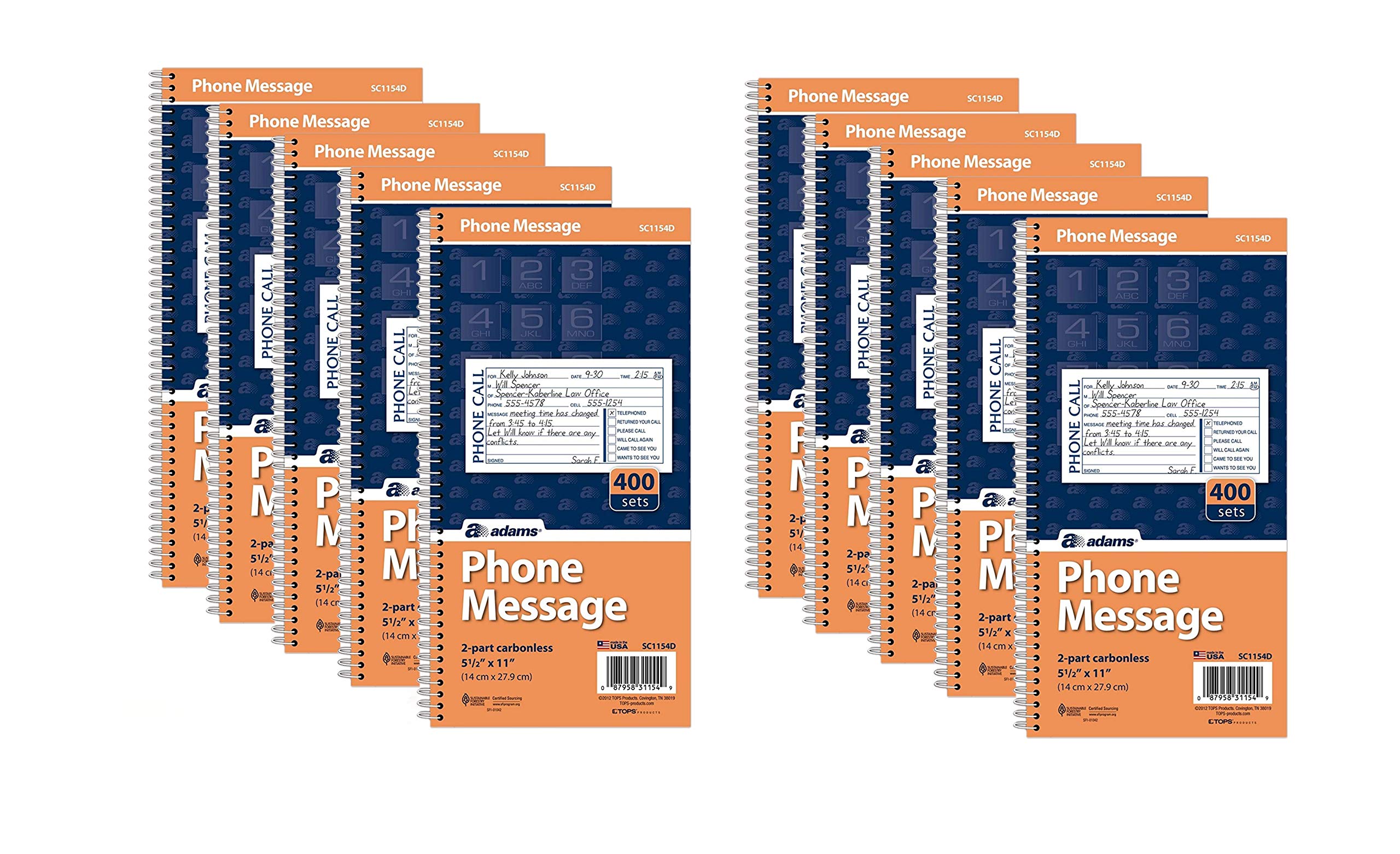 Spiral Bound Phone Message Books