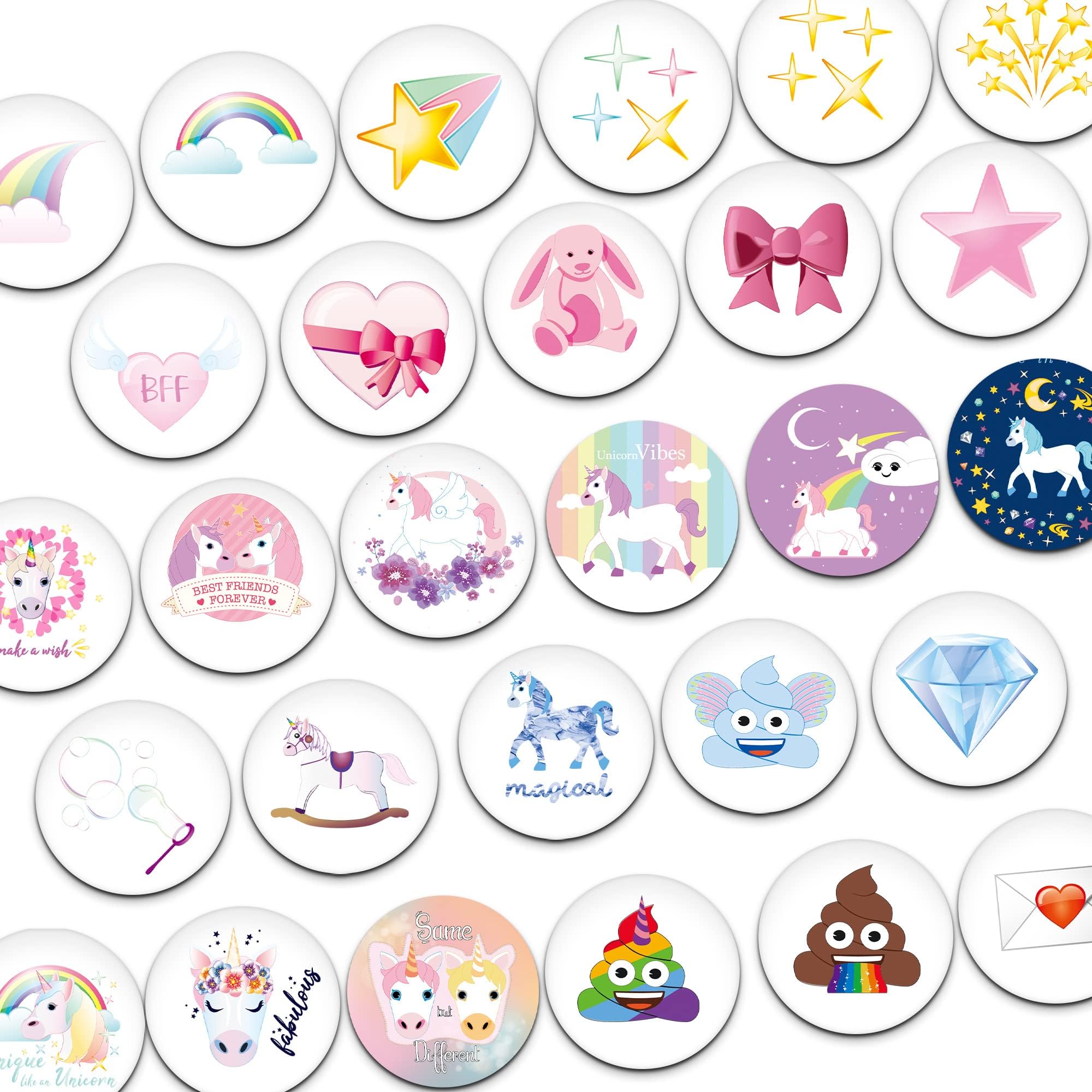 MORCART Fridge Magnets, 28PCS Refrigerator Magnets, Cute Unicorn Magnets Fridge, Decoration Magnets for Whiteboard, Kitchen, Office, Locker Magnets for Girls, Boys, Kids, Adults Gifts