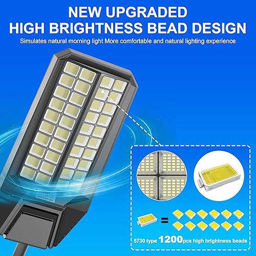 Miniatura 4 de Farolas solares impermeables para exteriores, grandes 10000 W, luz solar comercial al aire libre del atardecer a abajo con sensor de movimiento,