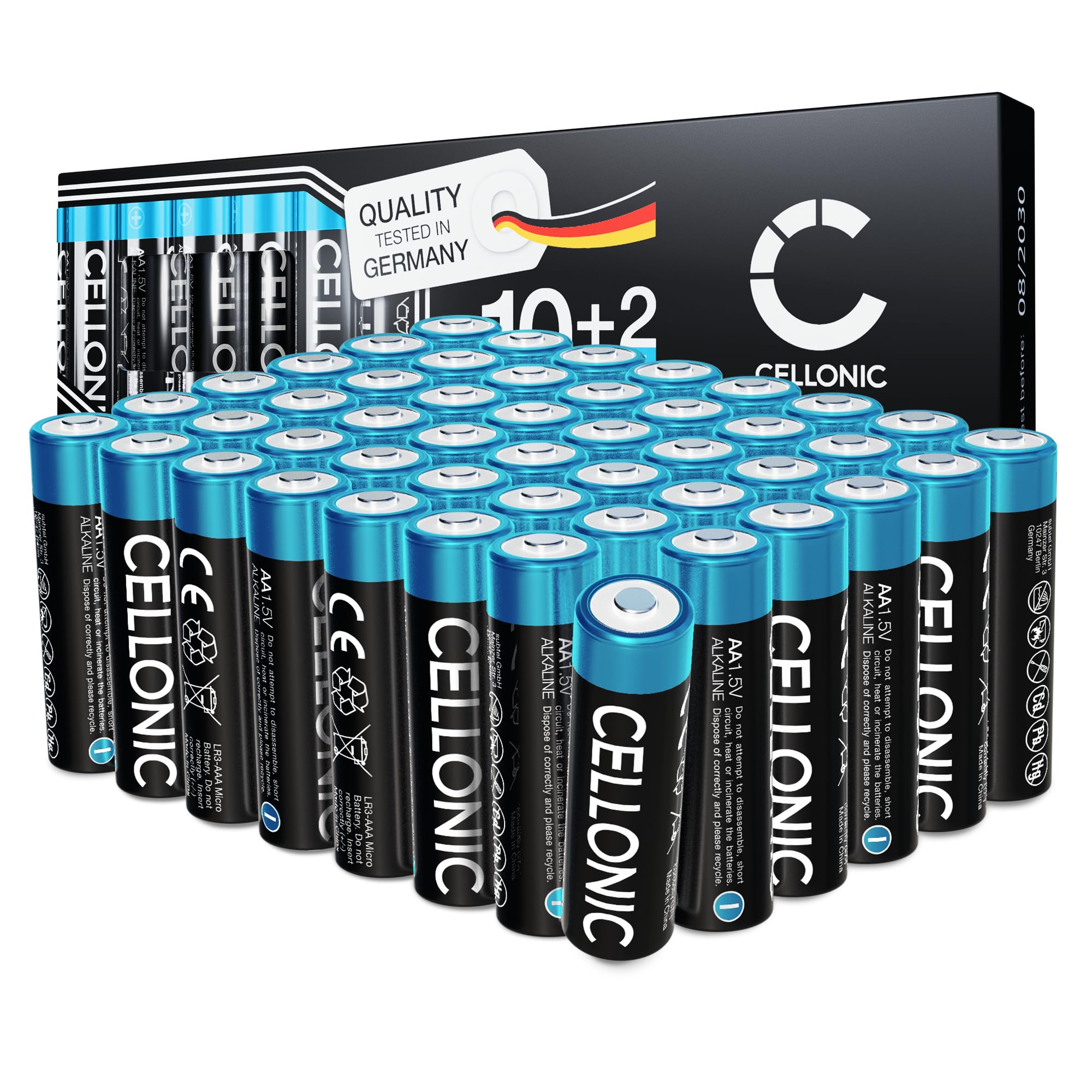 CELLONIC AA Alcalina Baterías Pilas para mandos a Distancia, Juguetes - 48x | No recargable (2900mAh, 1.5V) para electrónica