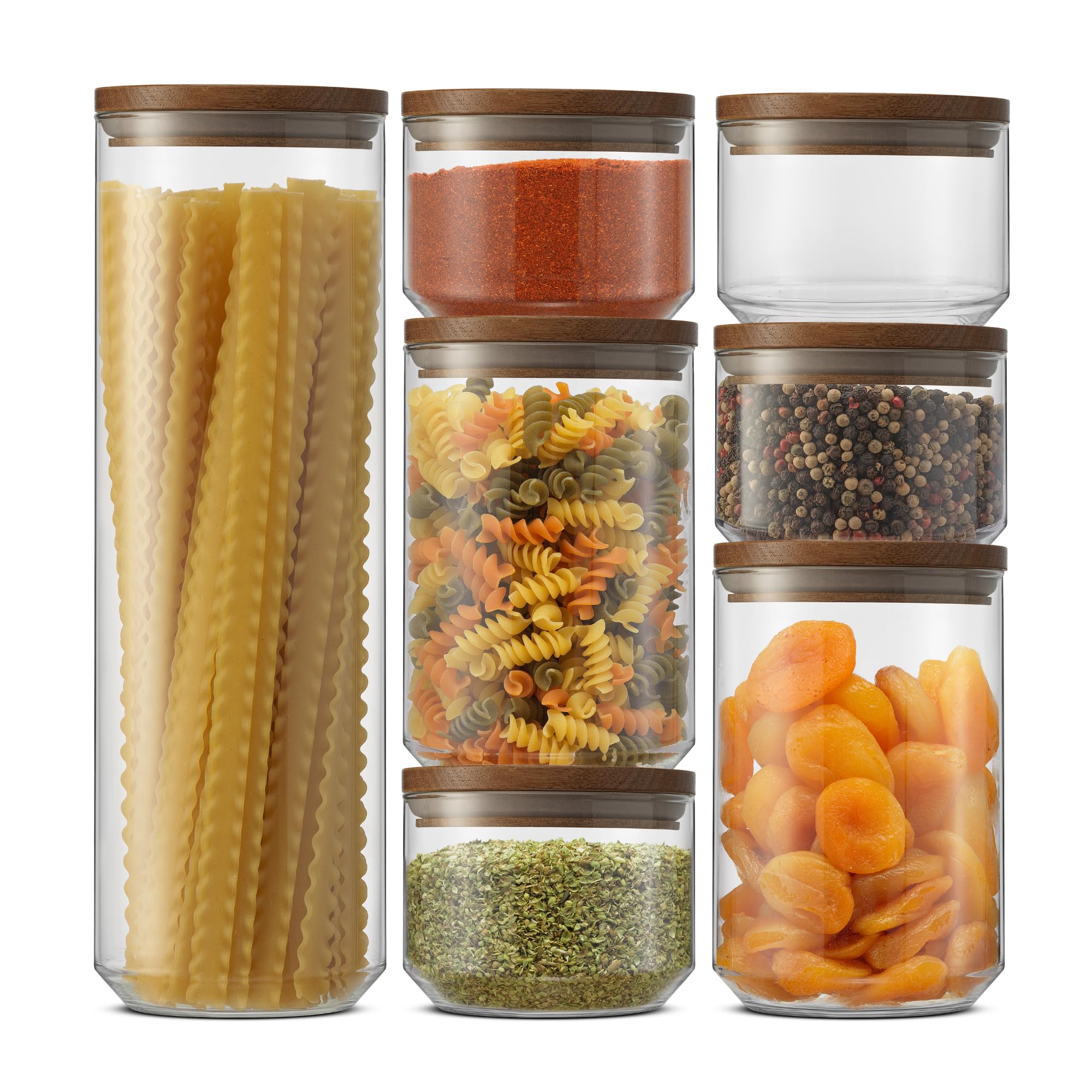 Amazon.com: JoyJolt Holden 7-Piece Stackable Glass Storage