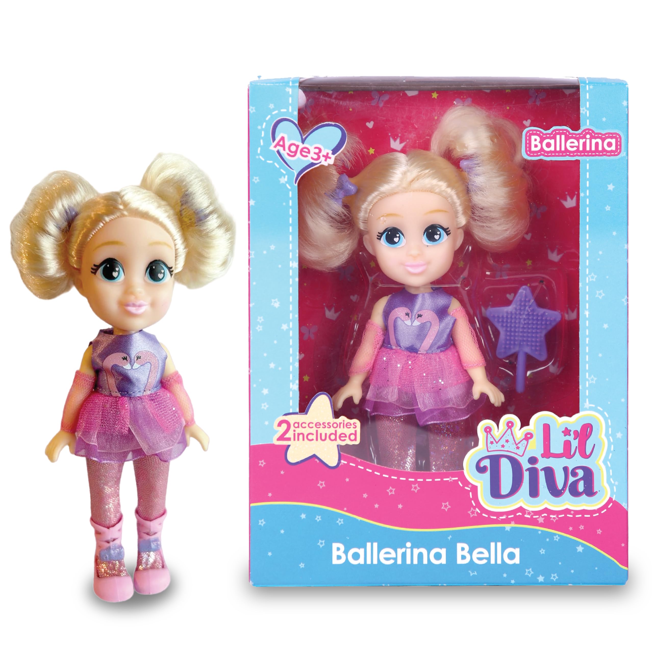 Li'l Diva Ballerina-Bella 6" Doll|India’s First Preschool RolePlay Pretendplay Doll with Accessories|Birthday Gift|Toy Doll for Girls 3+|Movable Arms & Legs|Beautiful Dress|Elegant Eyes|Soft Hair Play-picture-13