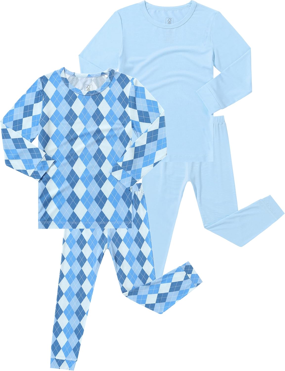 JunNeng Bamboo Viscose Pajamas for Toddler Boys, Baby Kids Soft Stretchy Pajamas Sets Sleeper