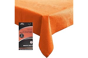 6 Pack Orange Disposable Paper Tablecloths for Parties and Events