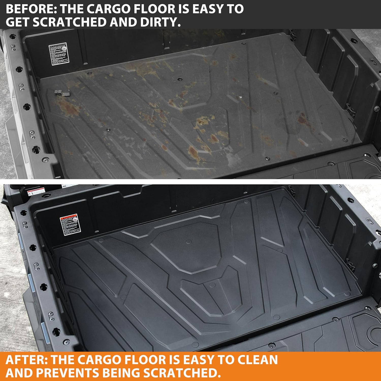 KEWISAUTO TPE Bed Mat Liners for CFMOTO Uforce 1000 XL 2019-2024, Rubber Rear Cargo Bed Mat All Weather Protection Slush Liner for CFMOTO Uforce 1000/1000 XL 2019-2024 Accessories - Image 6