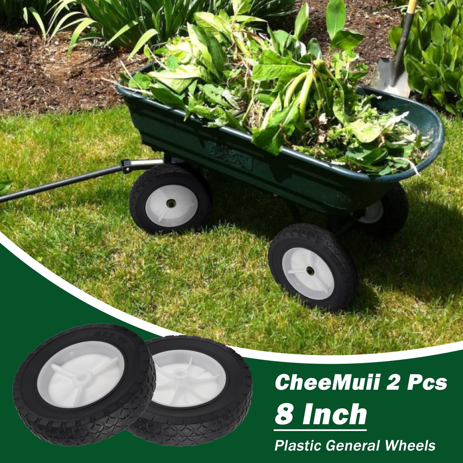 CheeMuii Ruote per tosaerba da 20,3 cm, 2 pezzi, 20,3 cm, ricambio per Oregon 72-108, compatibili con tosaerba a spinta Craftsman/AYP/MTD, barbecue, camion a mano, ecc