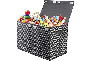 Kids Toy Box Chest Storage Bins with Flip-Top Lid & Handles