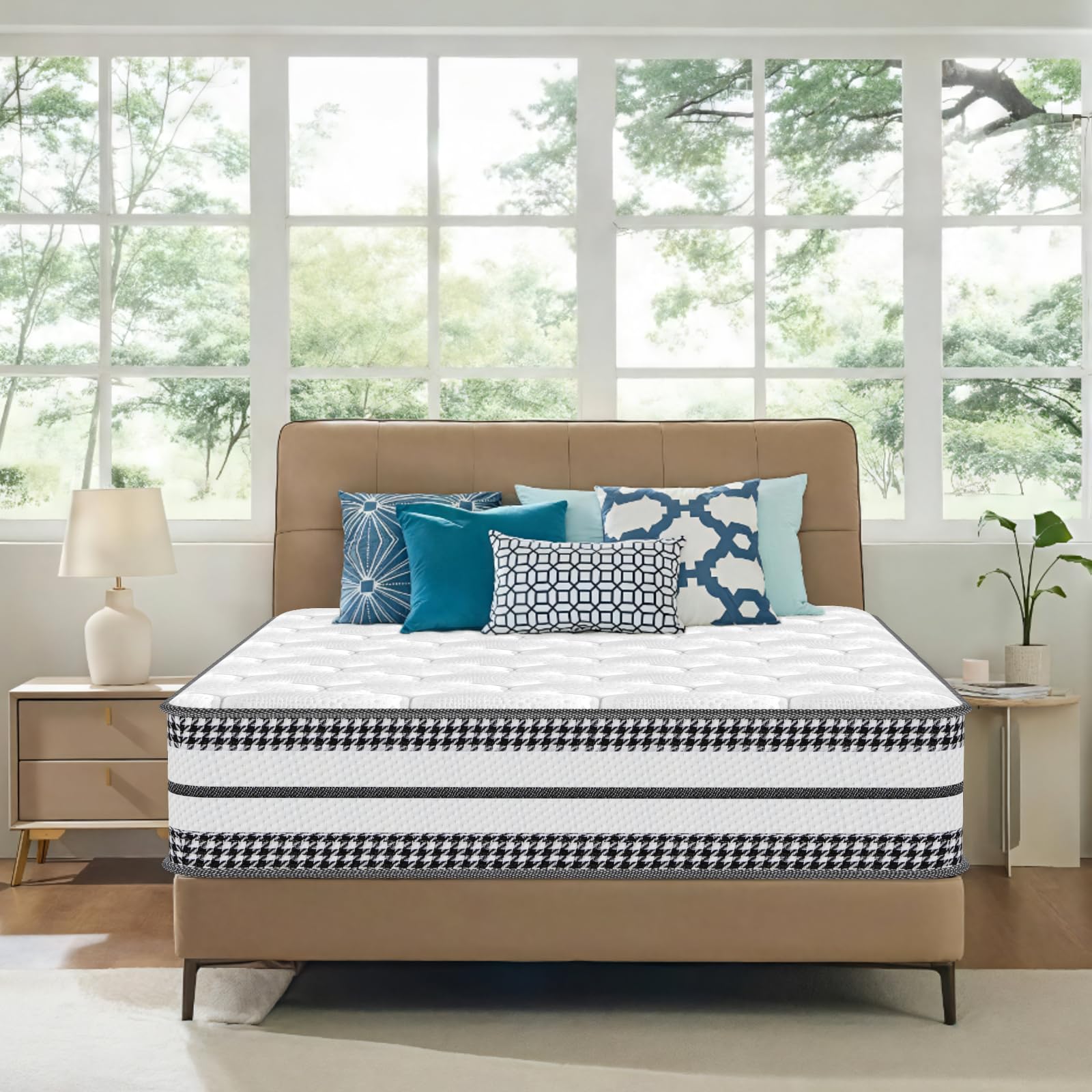 Matelas 90 x 200 cm Épaisseur 23 cm, Matelas Enfant avec Mousse à Mémoire de Forme, Ressorts Ensachés, Fermeté Moyenne H3, Soutien Parfait, 7 Zones, Haute Densité, Respirant, Confortable et Durable