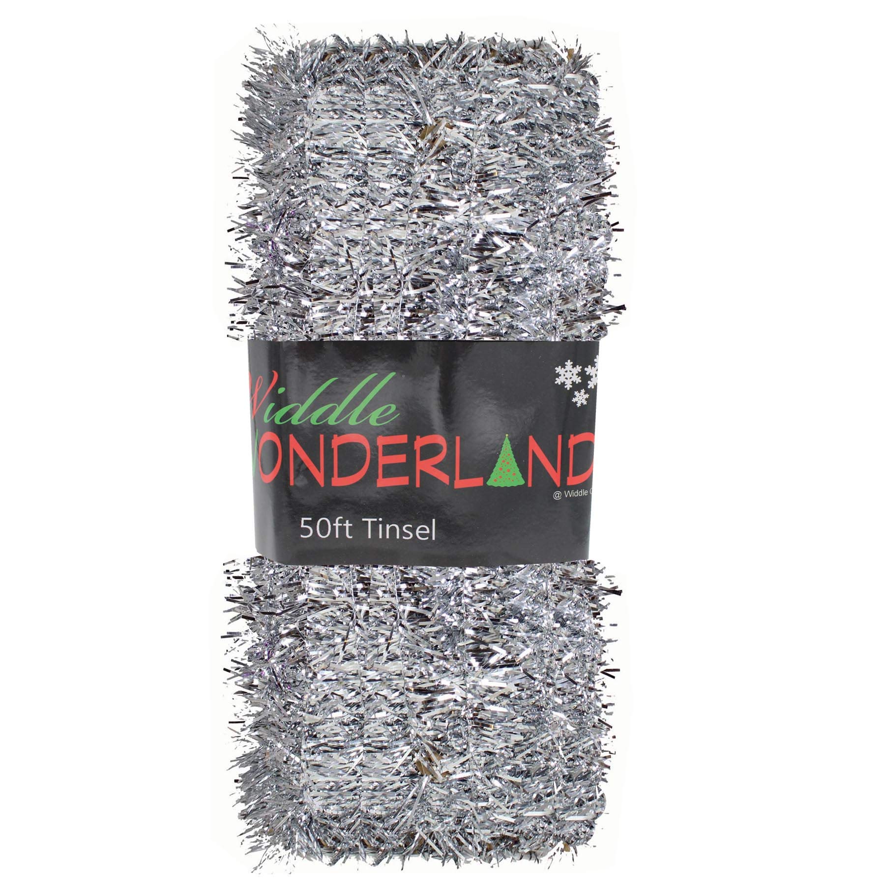 Widdle Wonderland Silver Christmas Tree Tinsel 50Ft X 3Cm Great Value