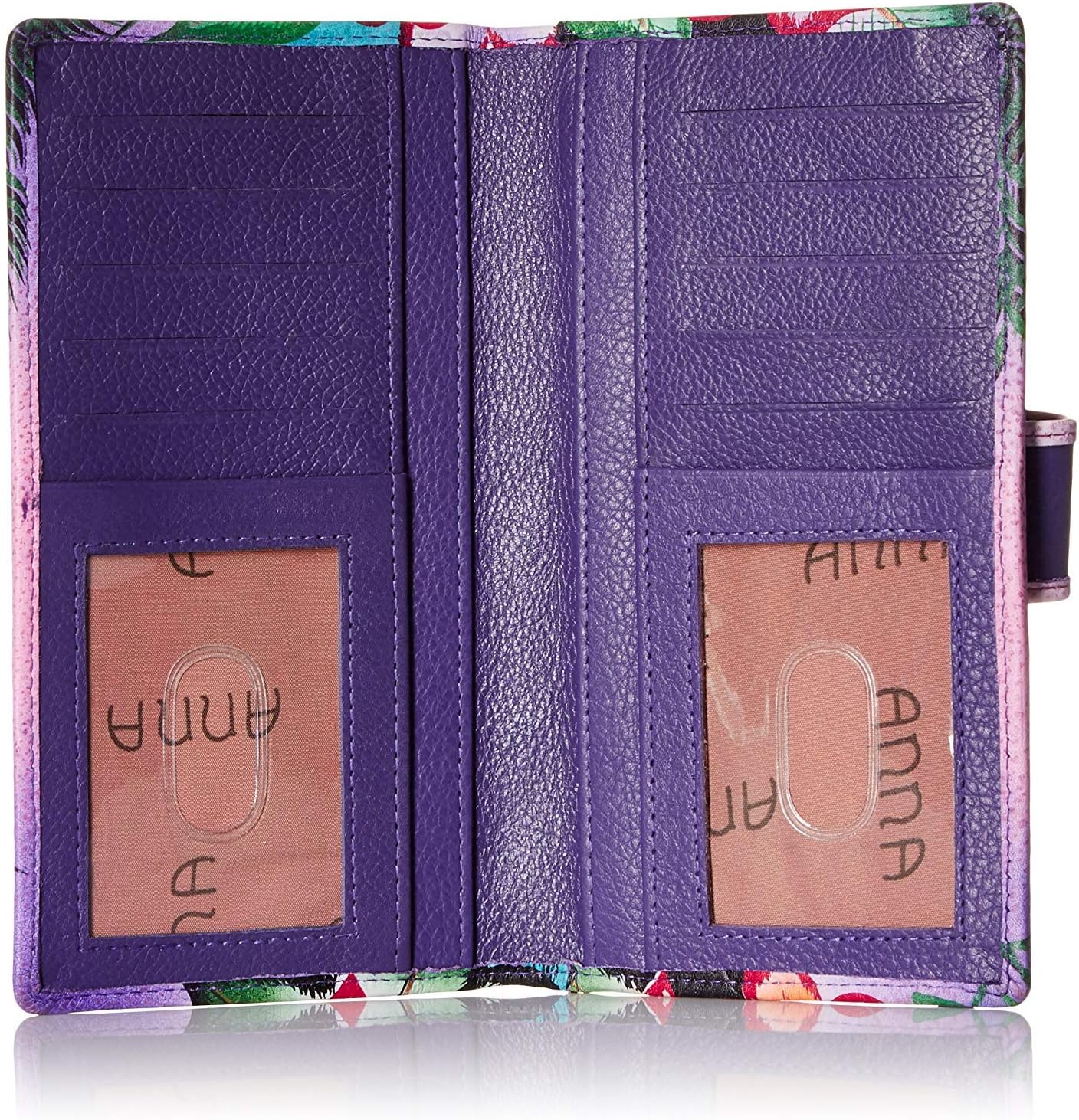 Anna by Anuschka Women's Hand Painted Genuine Leather Two Fold Organizer Wallet - Image 4
