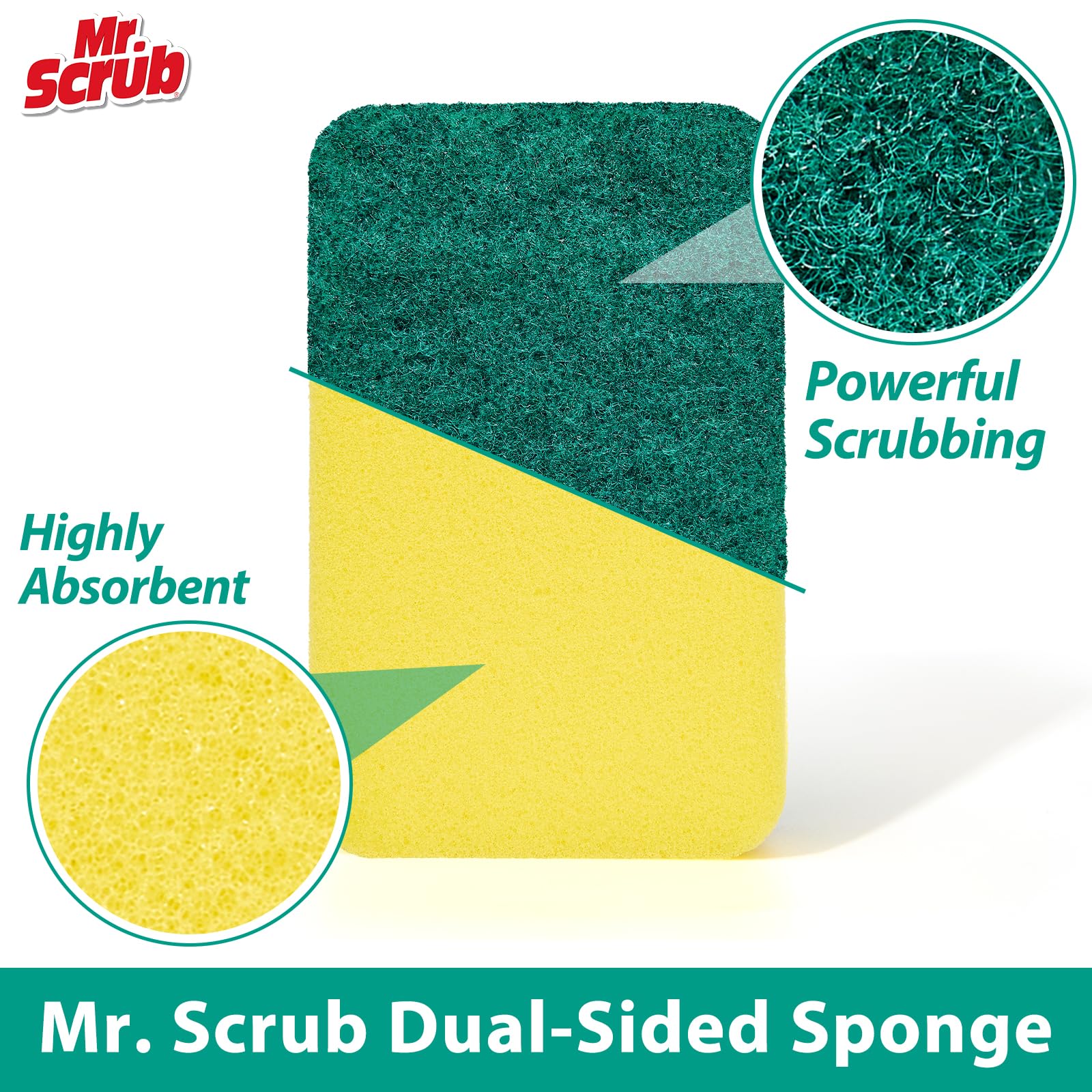 Sponges Kitchen Scrub Dish Sponge Scouring Pad, 12 Pack Cleaning Brush Scrubber Supplies for Soap, Dishwashing Dinnerware Sets Pan Pot Towels Cloth Rags Holder Glass Dishwasher Sink Bathroom