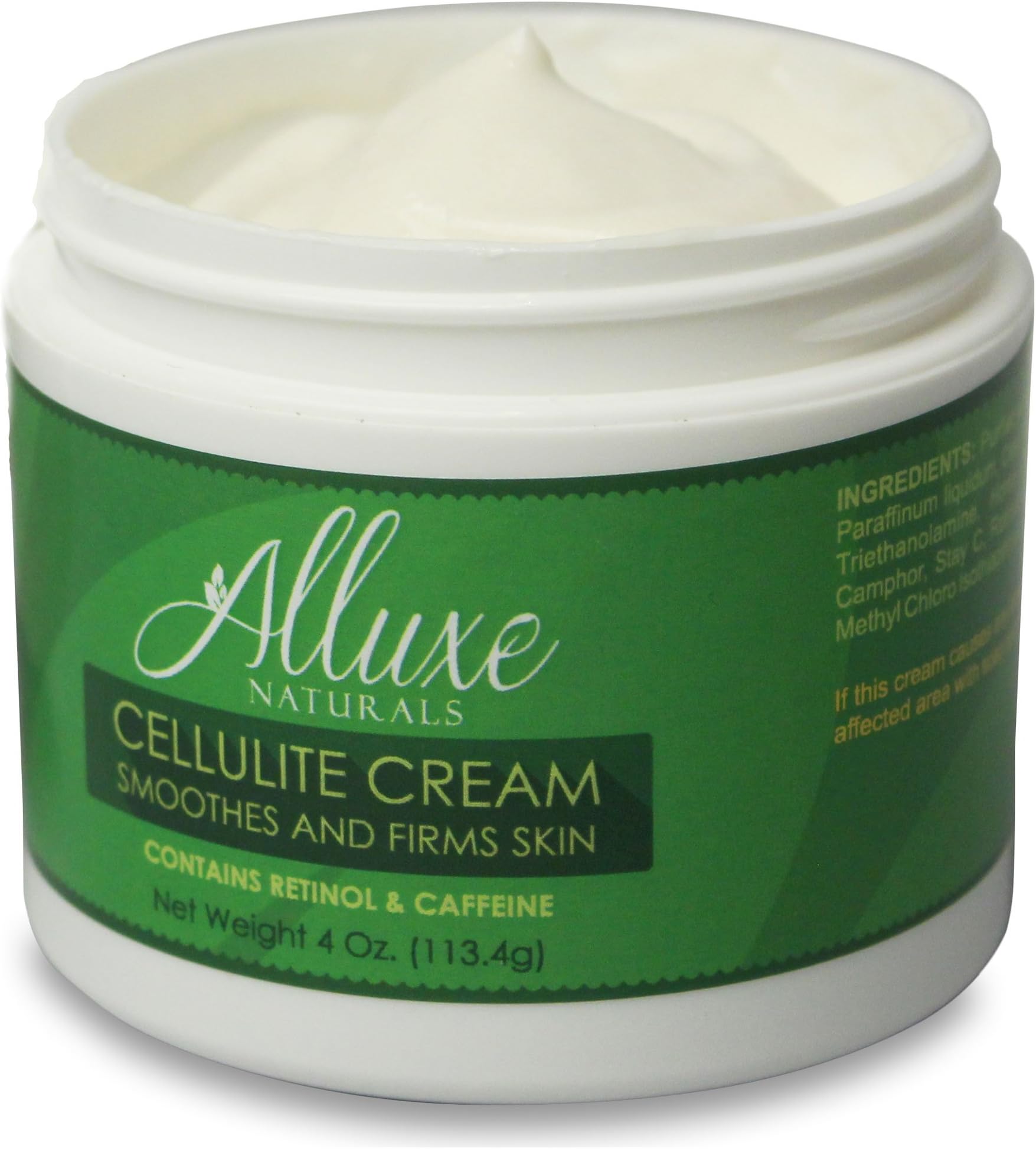 Anti Cellulite Cream with Caffeine and 4% Retinol - Body Firming Cream Treatment to Reduce and Control Cellulite
