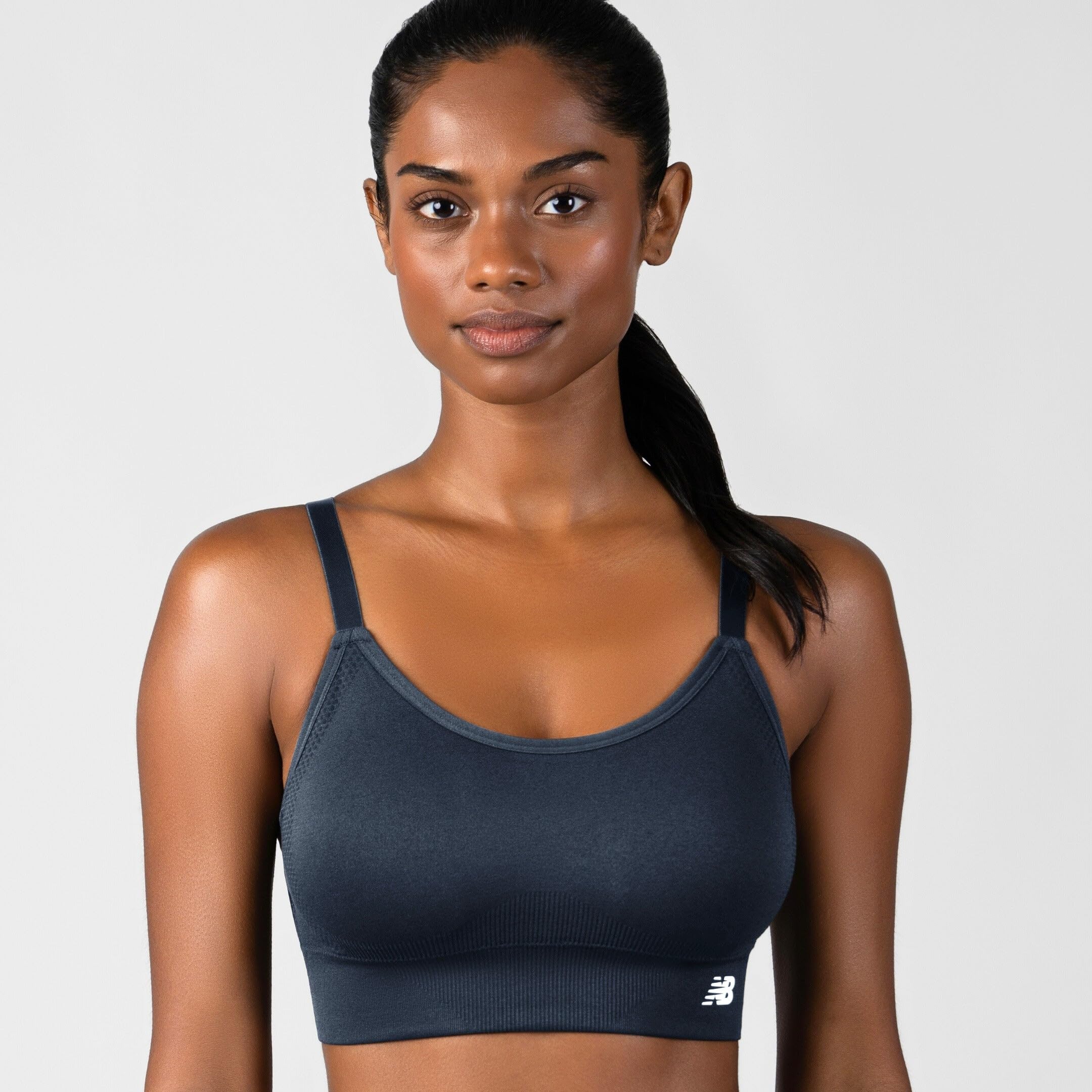 New Balance Yoga Cami Sostén Deportivo Lot de 3 Soutiens-Gorge de Sport sans Coutures pour Femme, Taille XL, Bleu Marine, Bleu, Gris, XL