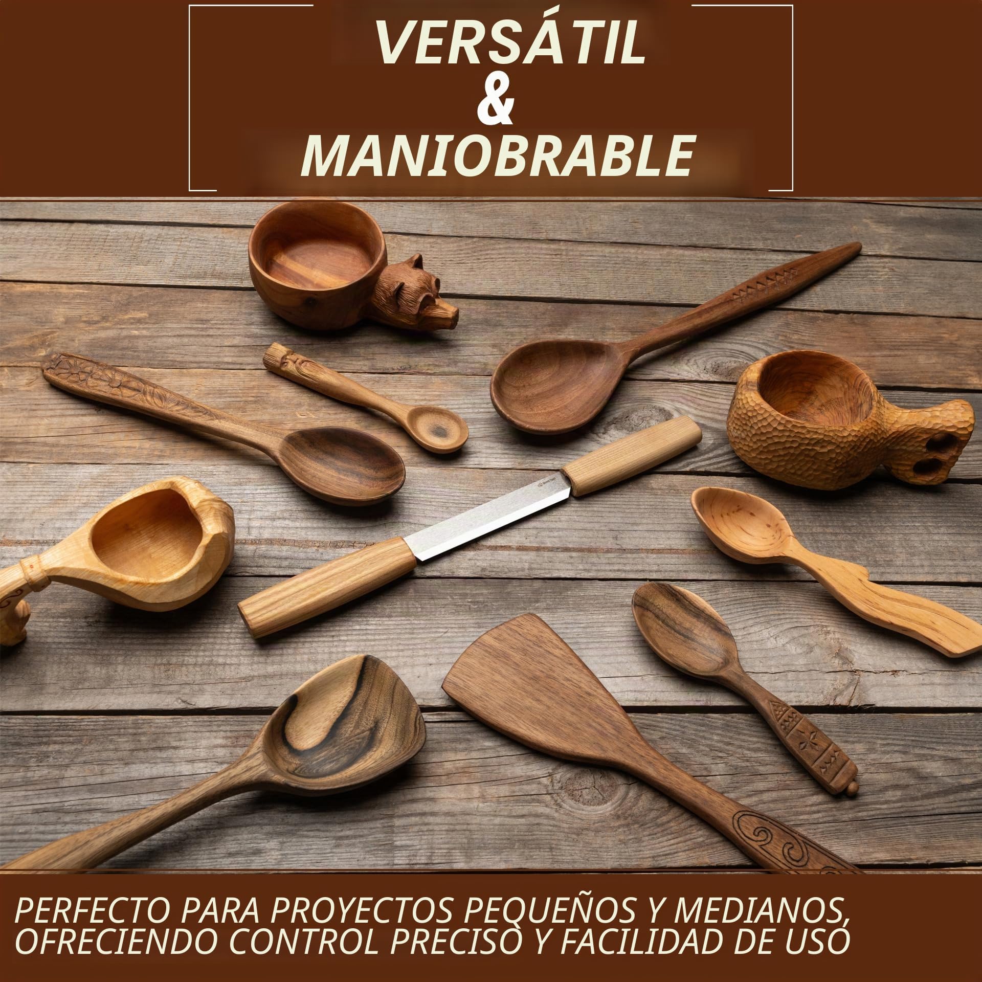 BeaverCraft Herramienta de Esbozado 10,9 cm DK2 – Herramienta de modelado y detalle para cucharas y esculturas – Esbozador para trabajos de modelado y manualidades