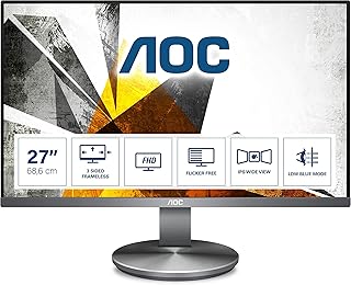 AOC I2790VQ - 27 Inch FHD Monitor, 60Hz, IPS, 4ms, Speakers, FlickerFree, Wide Colour Gamut (1920 x 1080 @ 60Hz, 250cd/m², HDMI 1.4 x 1, DisplayPort 1.2 x 1, VGA)