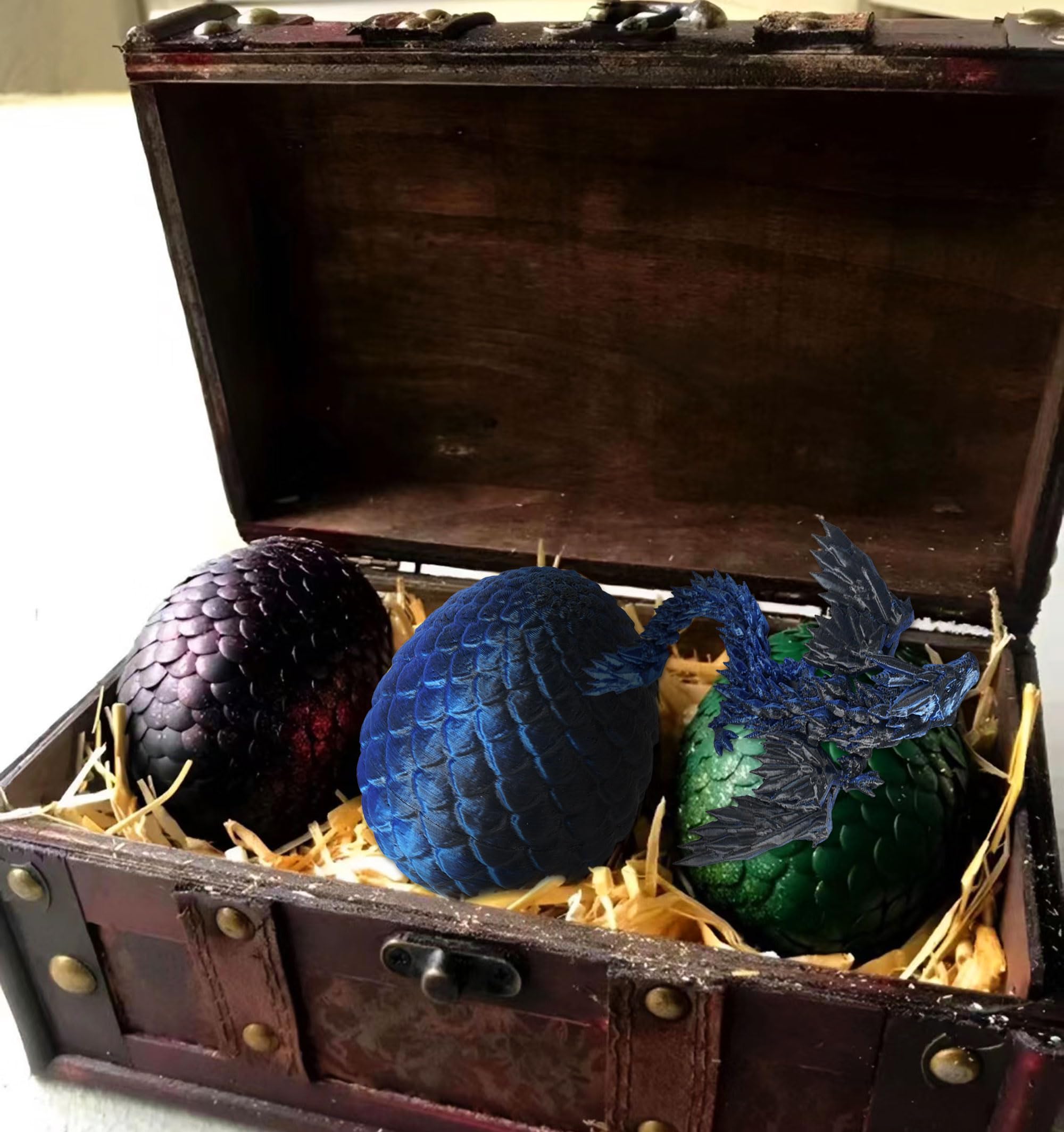 Fantasy Dragon Cake Topper Dragon Eggs Cake Decor Blue Black Balls Cake Decor for Baby Shower Birthday Wedding Party Supplies - Image 4