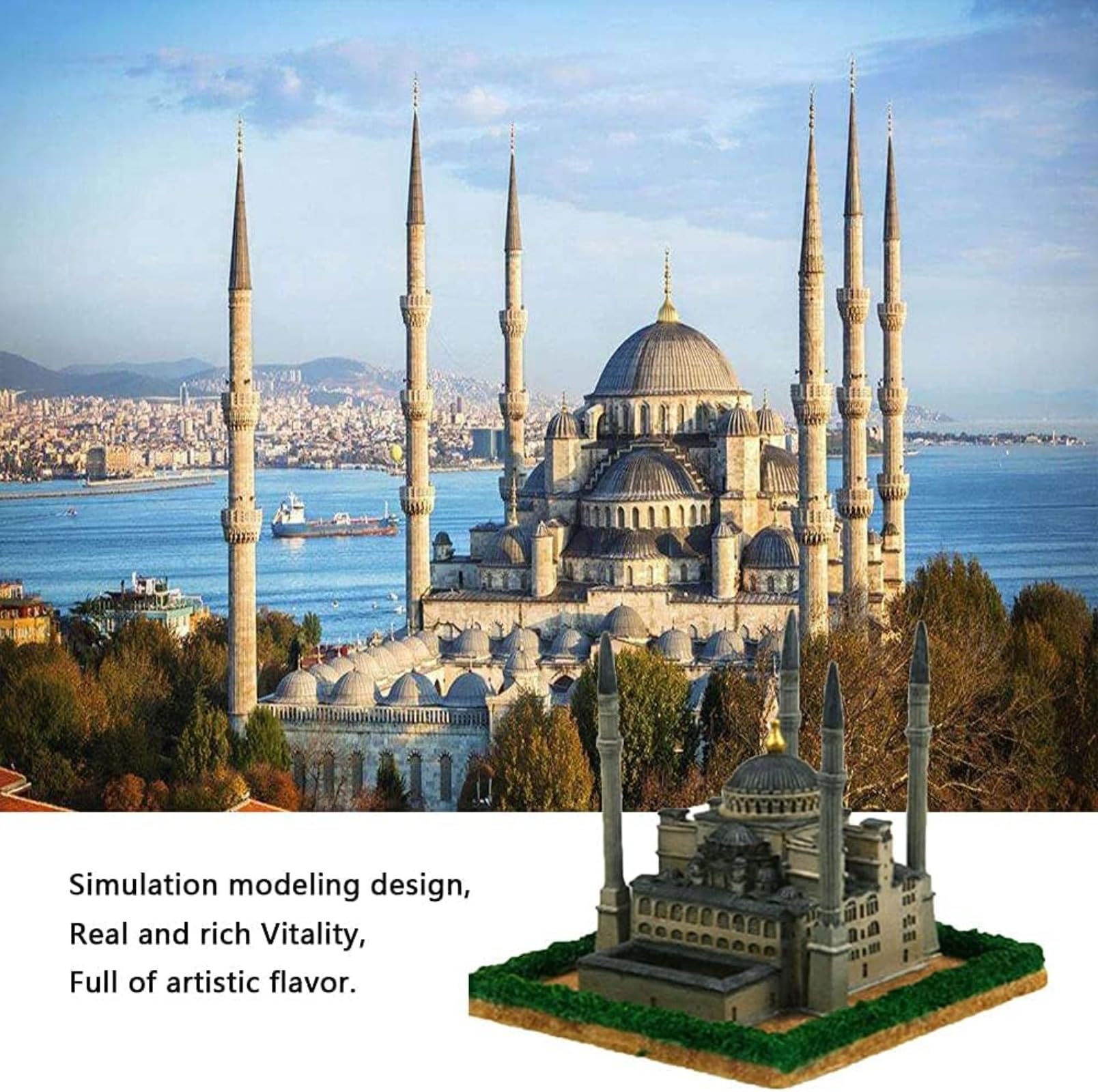 Amazon.co.jp: トルコ ブルーモスク像 インテリアオブジェ 樹脂像