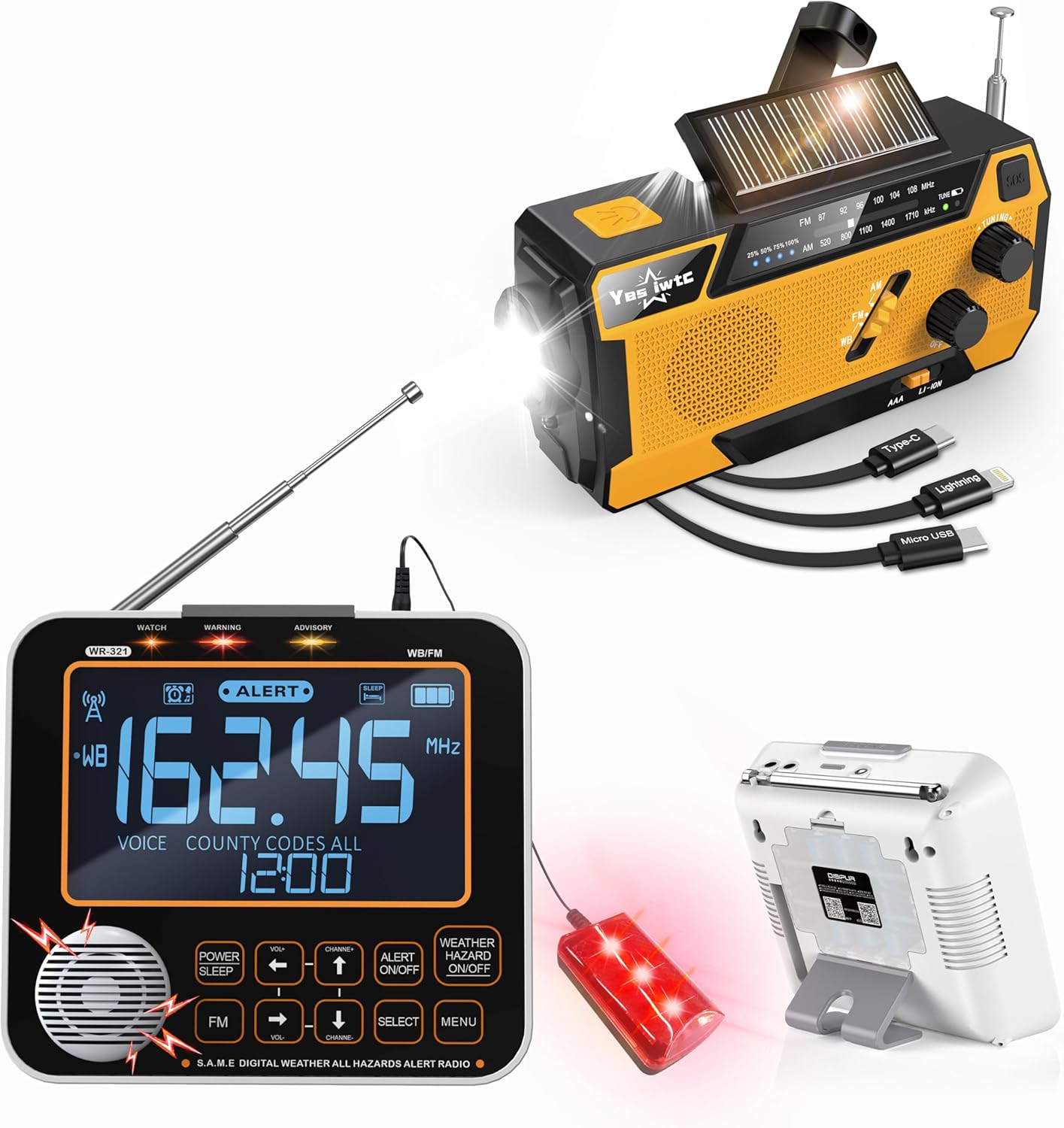 Hand Crank Emergency Radio NOAA Weather Alert Radio for Emergency Supplies Survival Gear Suitable for Outdoor/Indoor